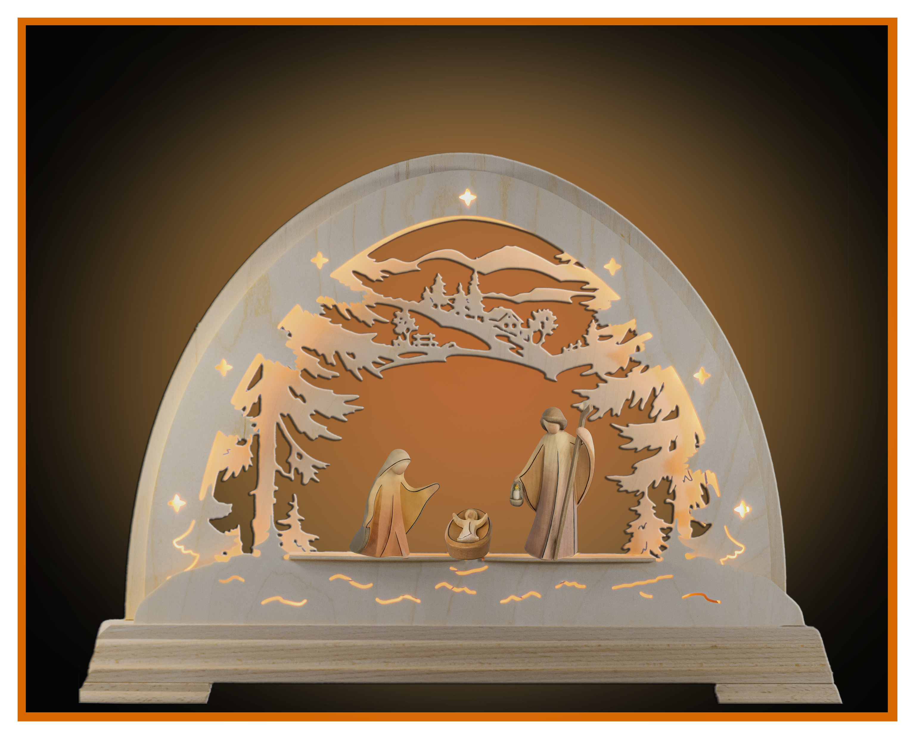 LED round arch forest 48x42 with Aram family 4pcs 10cm