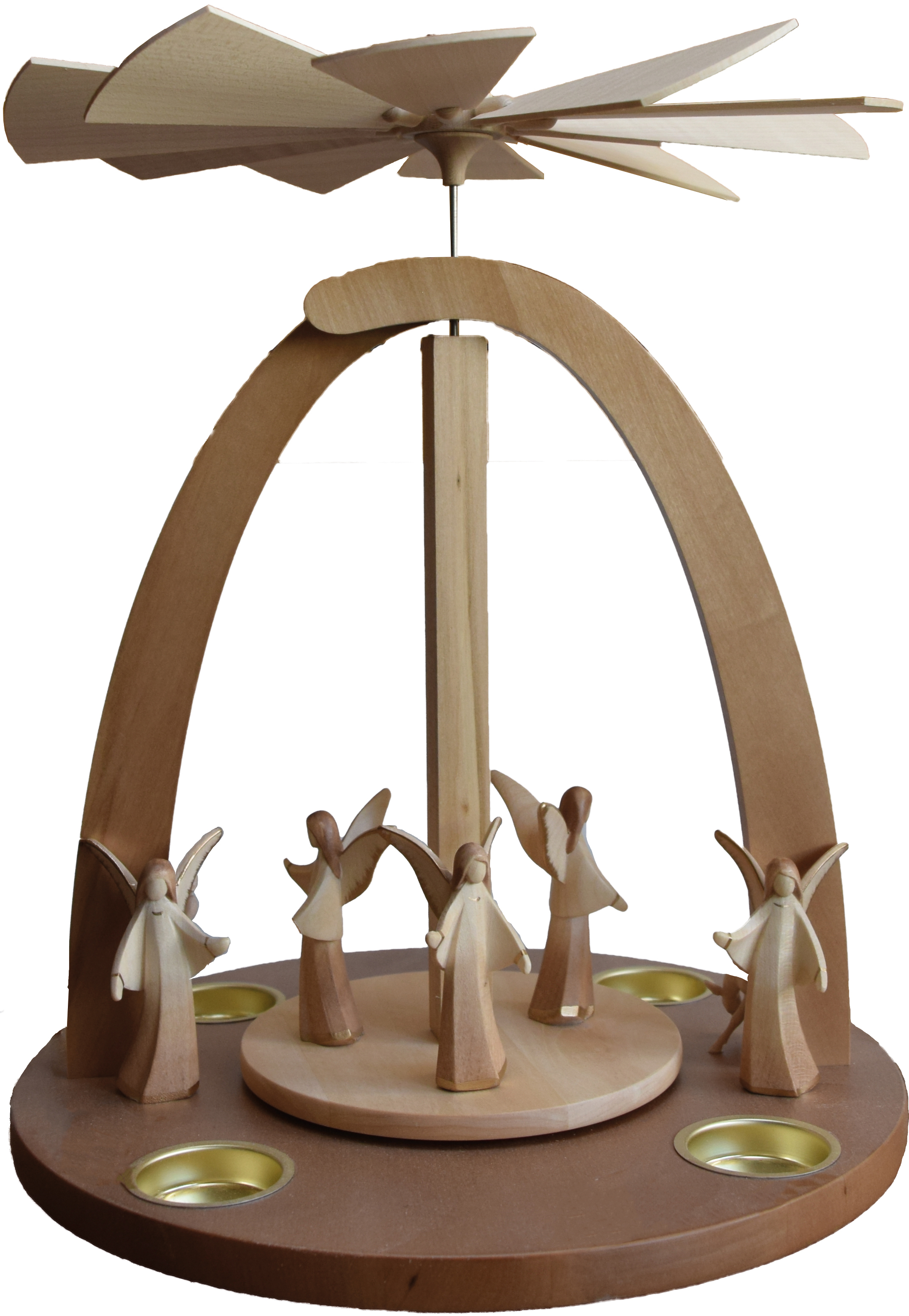 Weihnachtspyramide mit 5 Aram Engel