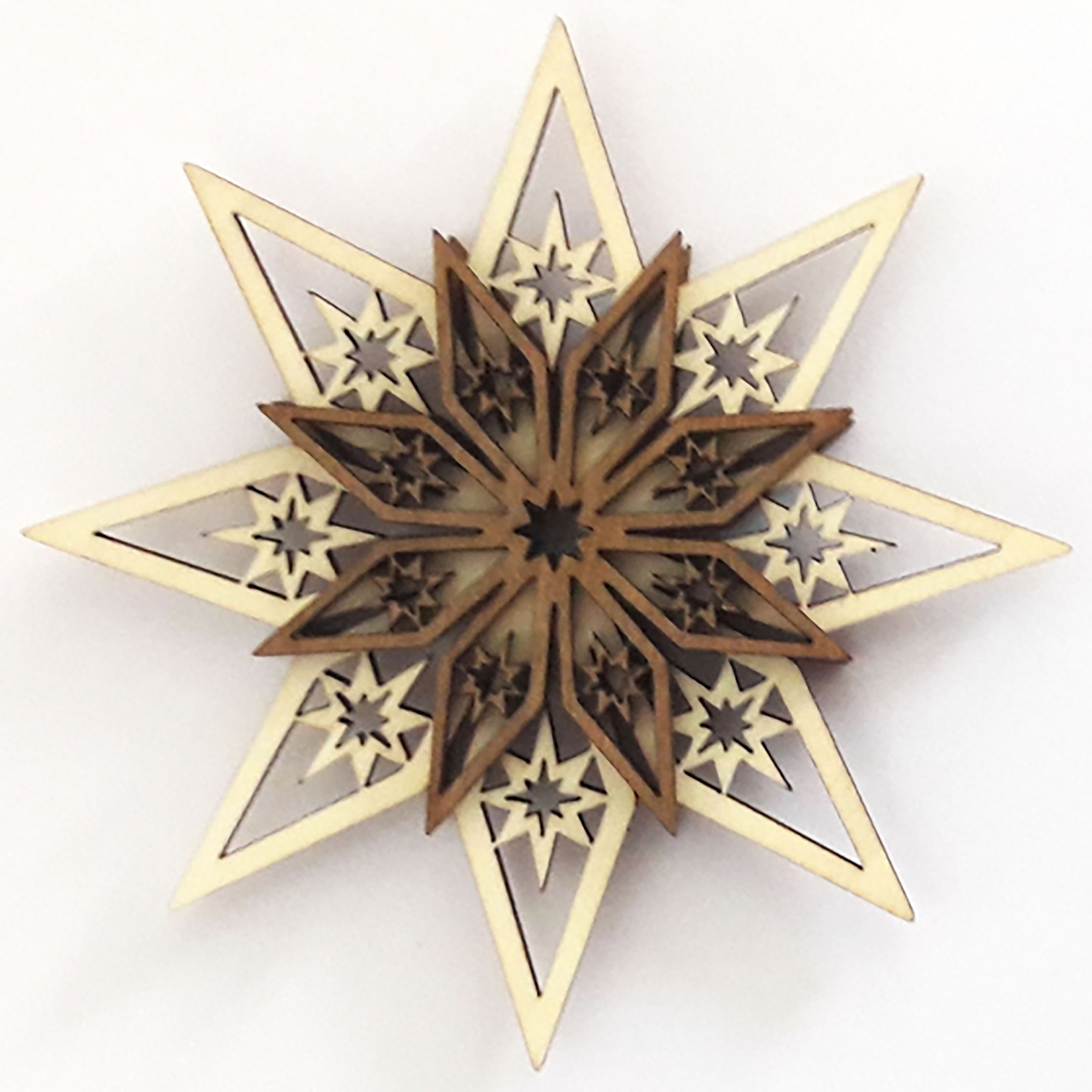 Deko 3 Schichten Stern gerade