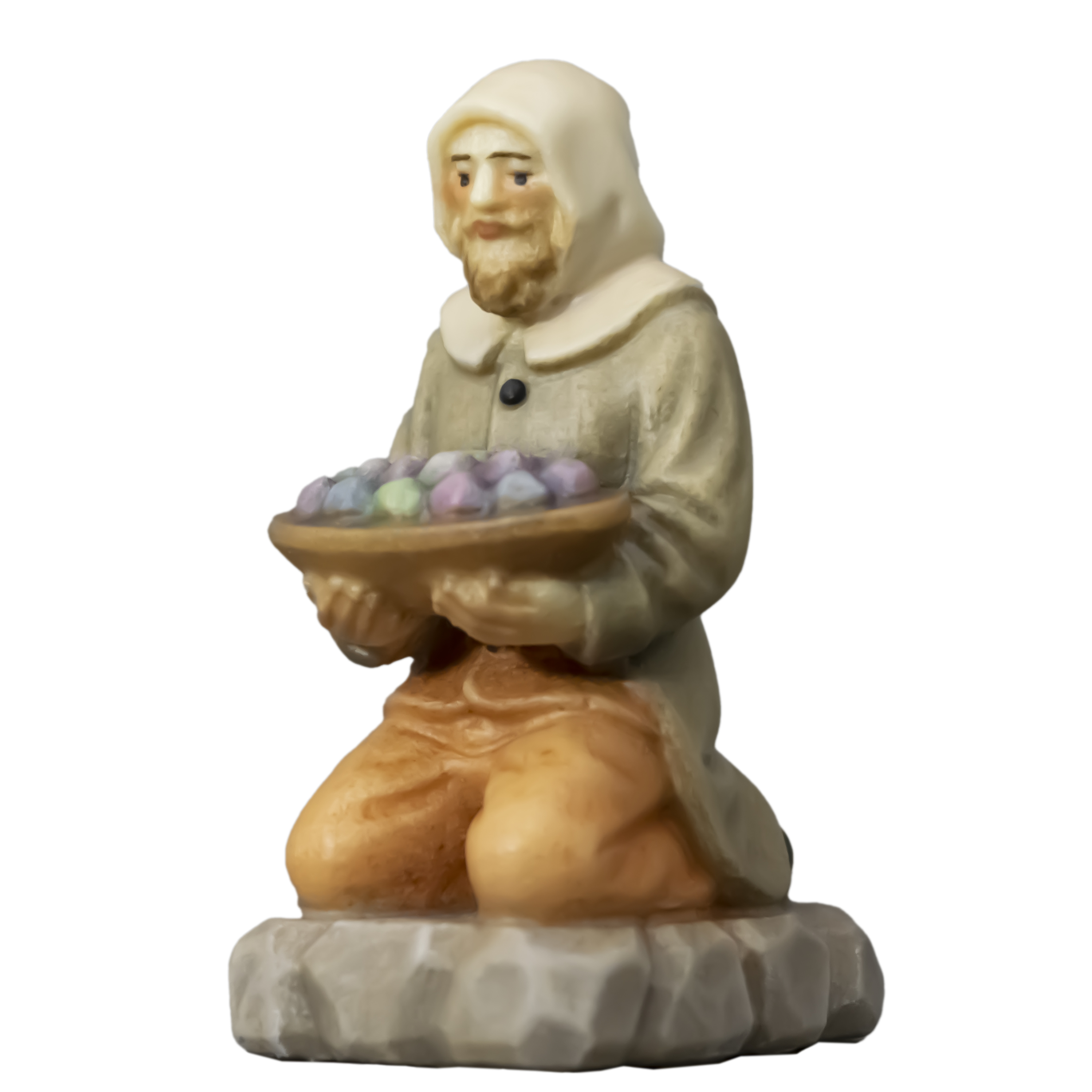 Kneeling miner with ore shell