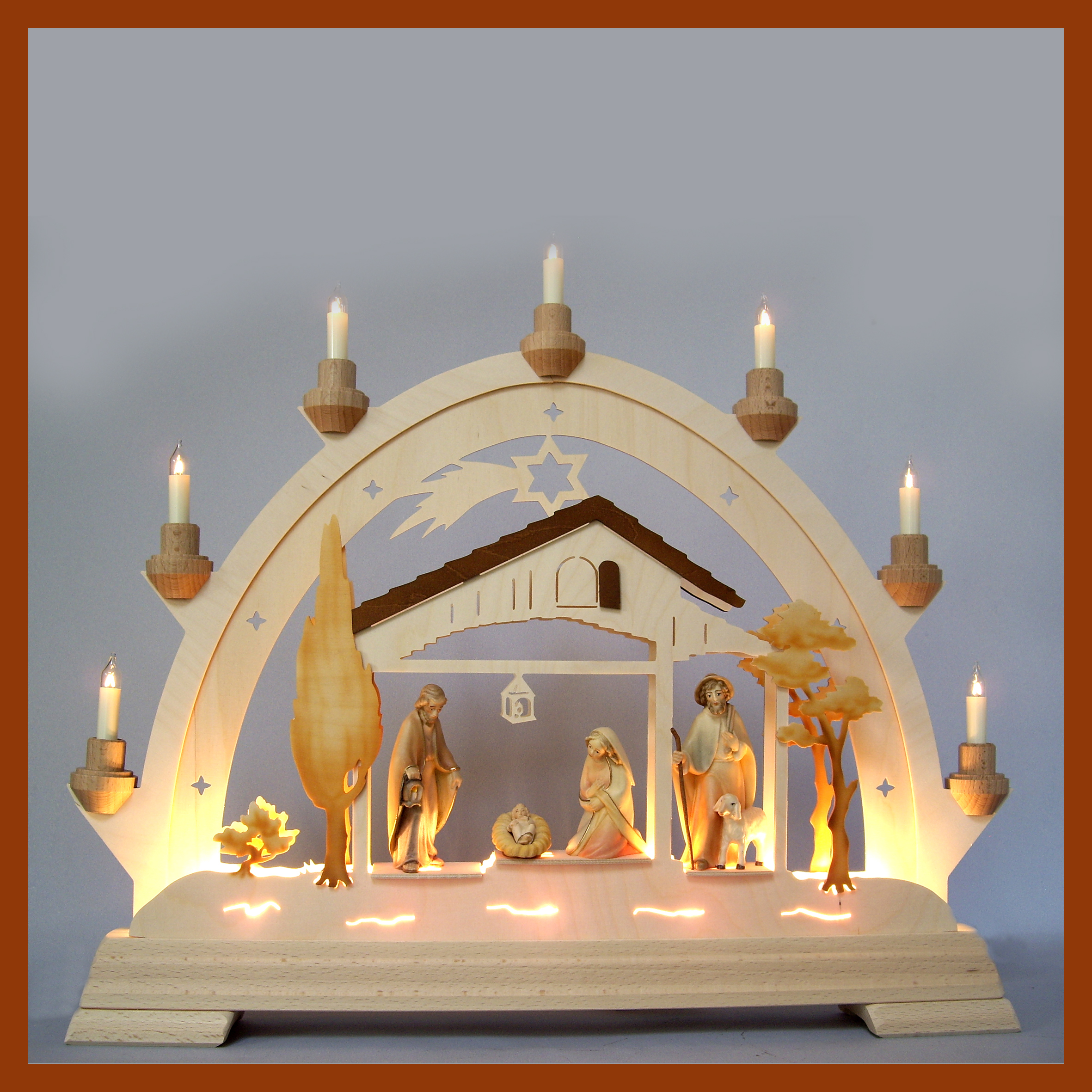 Arco marrone 42,5x49x7cm + Nati.+Pastore 9cm