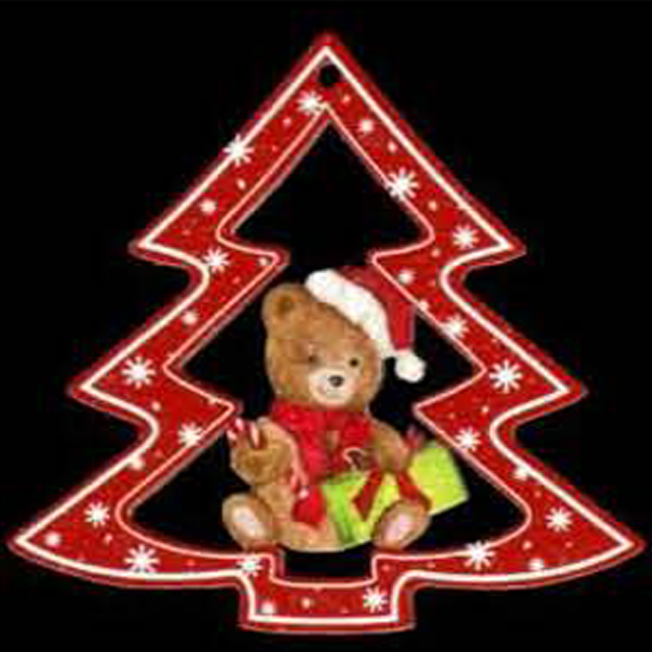 Tanne rot mit Weihnachtsmann