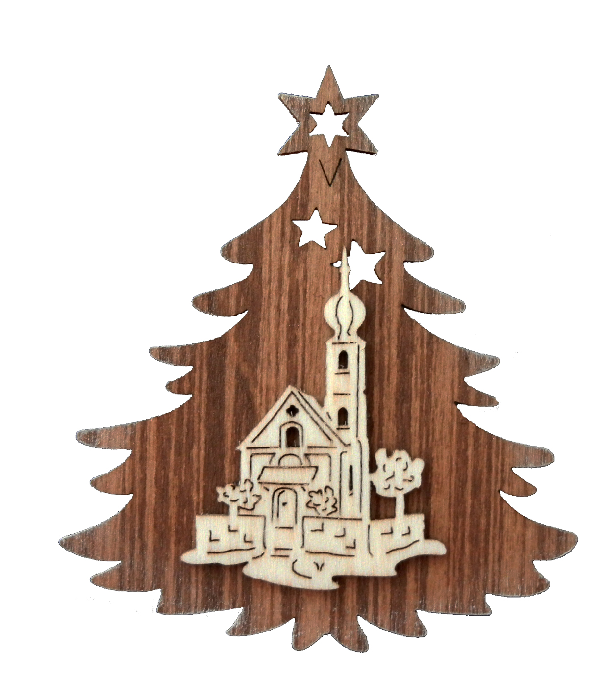 Chiesa su entrambi i lati di abete