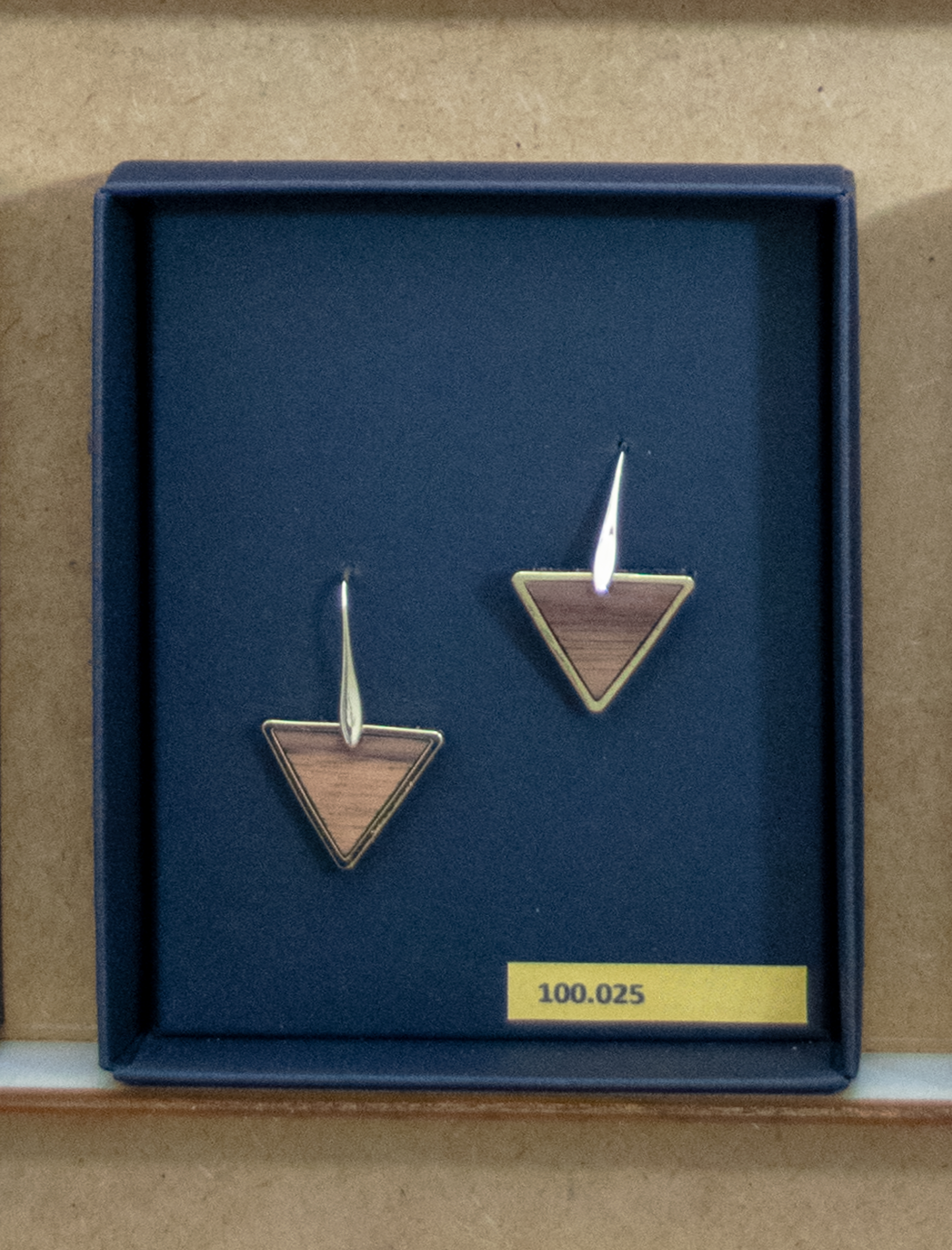 Earrings ‘Walnut Triangle’