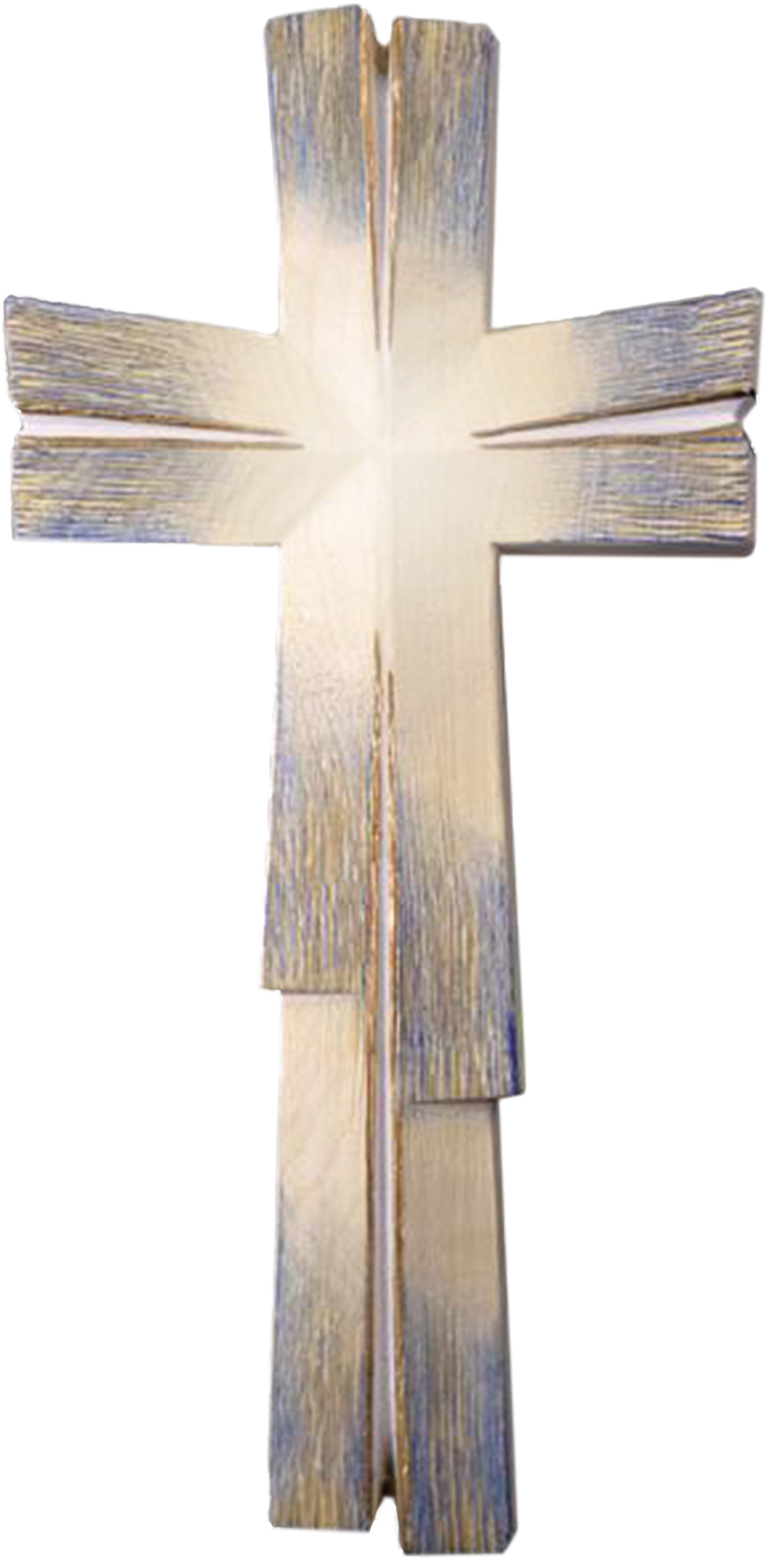 Meditative cross white blue