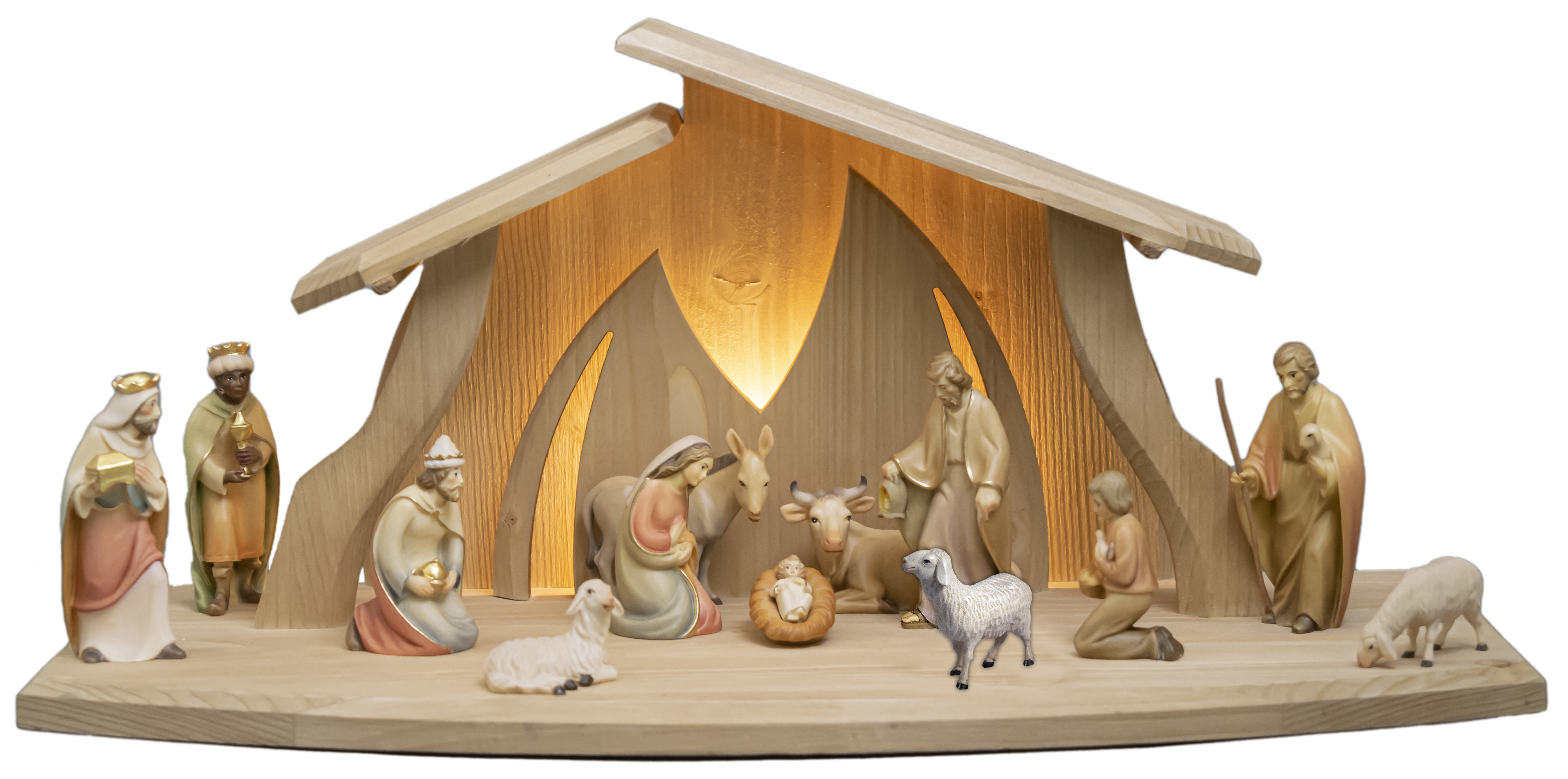 13tlg. Rudolfkrippe+LED Altea Komplettstall