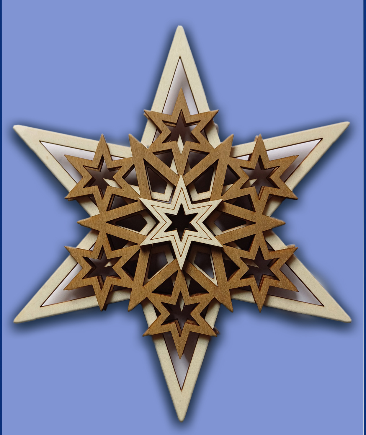 Deko 5 Schichten Stern 6 eckig