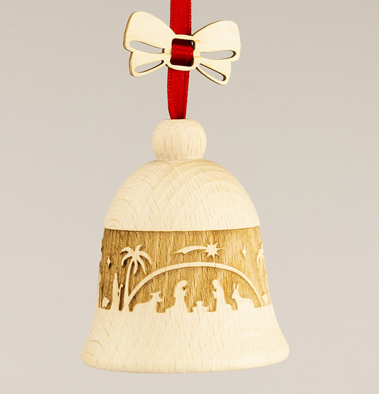 Glocke Ribbon aus Buche mit Hl.Familie
