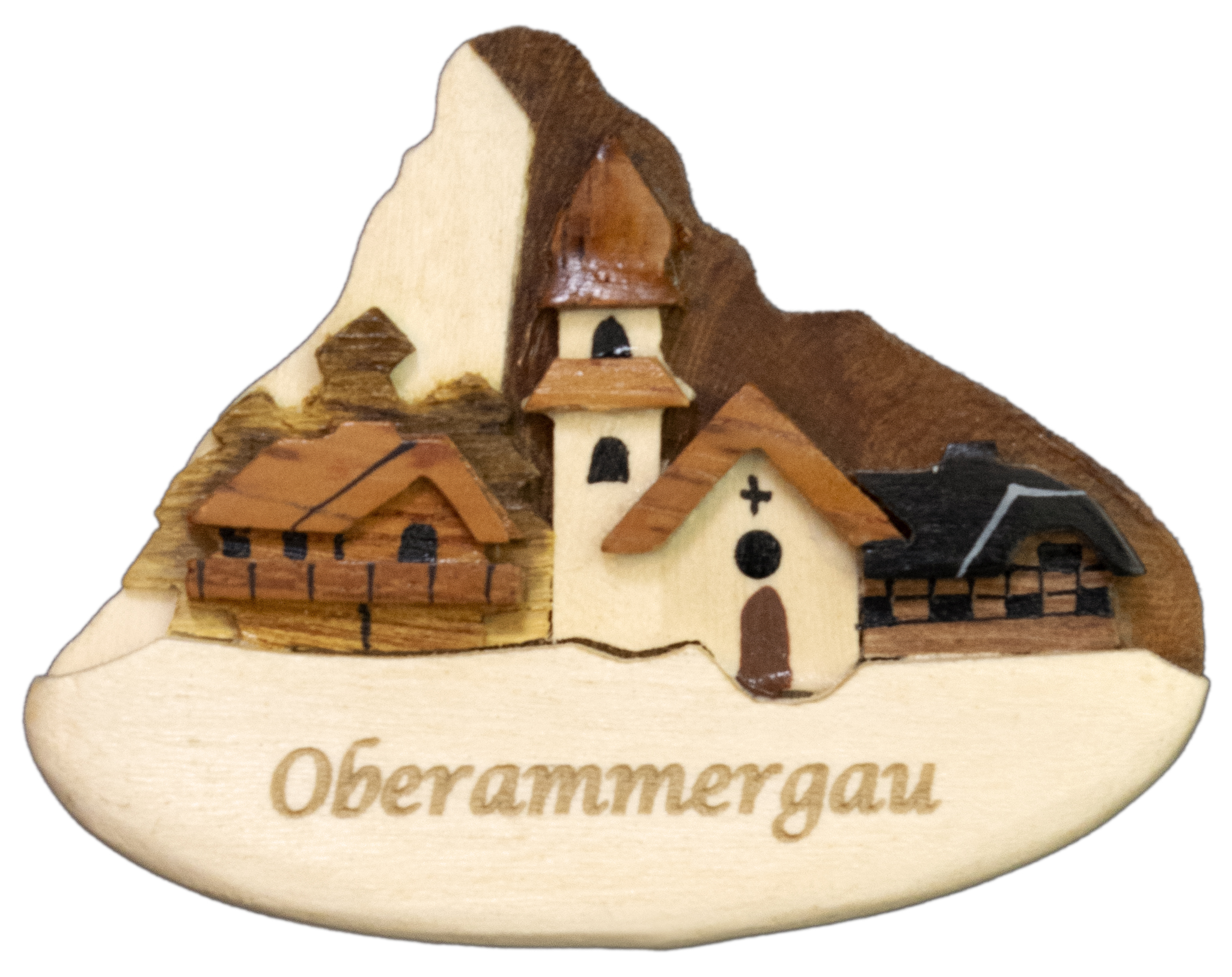 Magnet Bergdorf mit Schrift