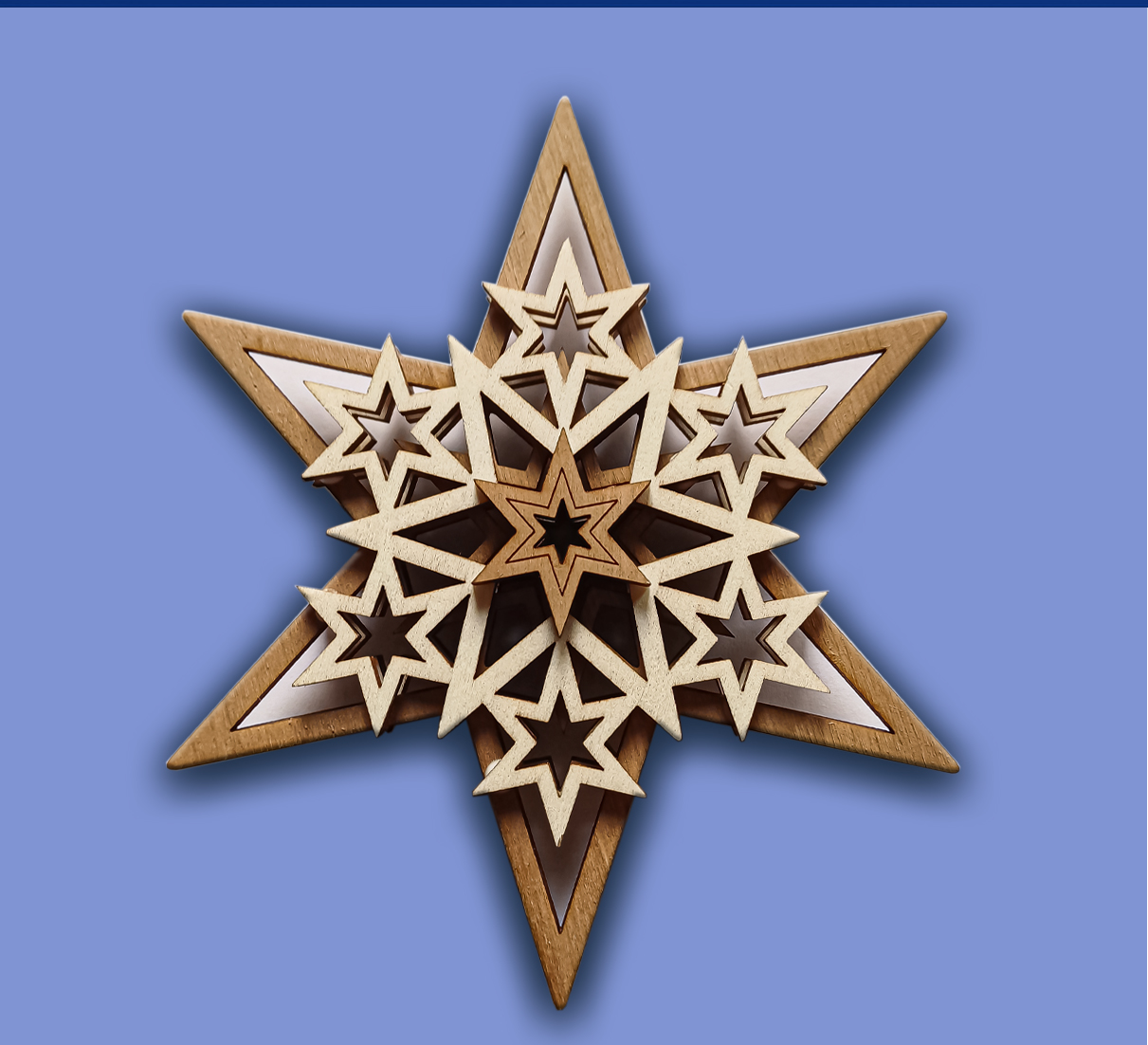 Deko 5 Schichten Stern 6 eckig