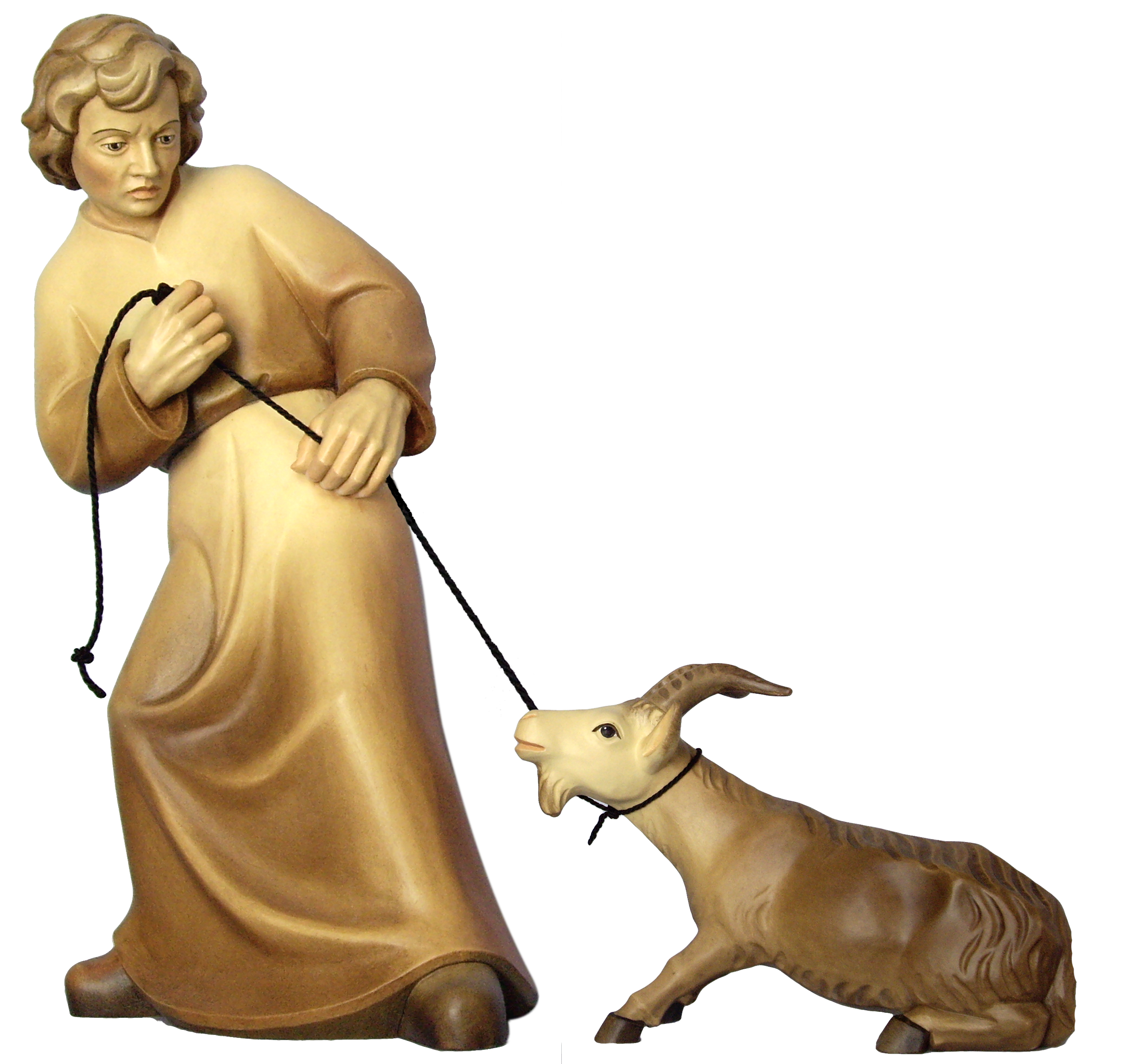 Hirt mit starrköpfige Ziege