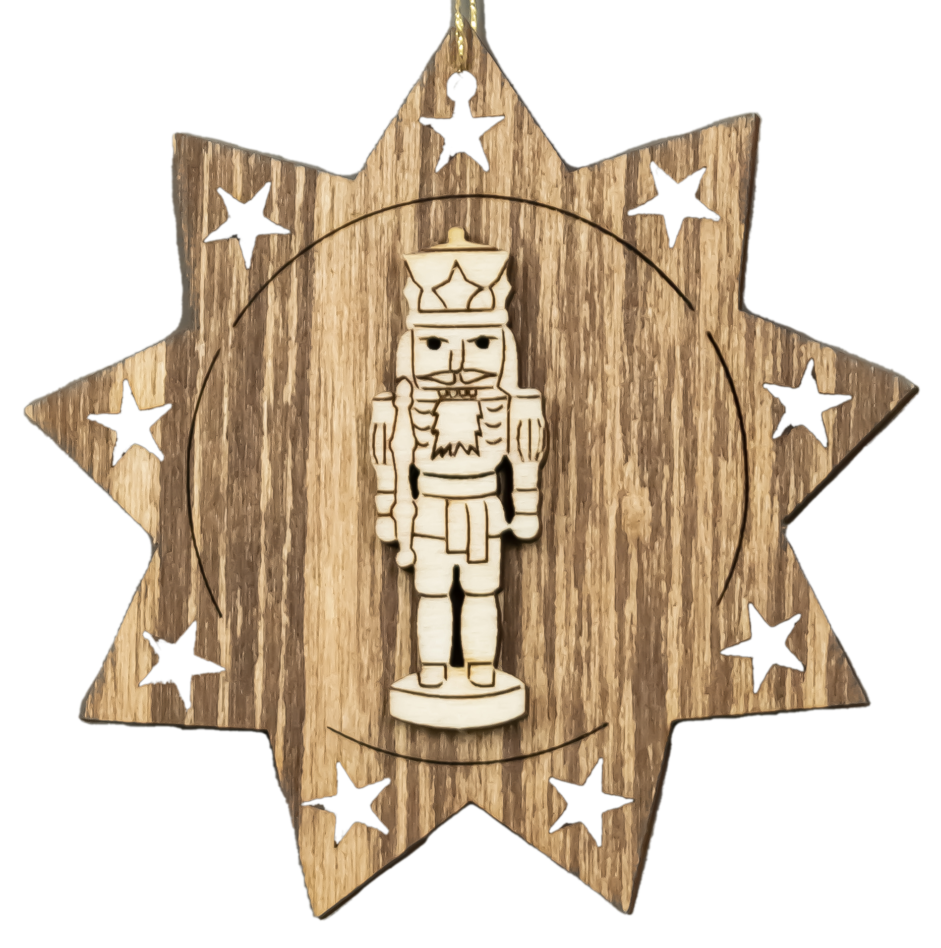 Nußknacker Erzgebirge auf Stern beidseitig