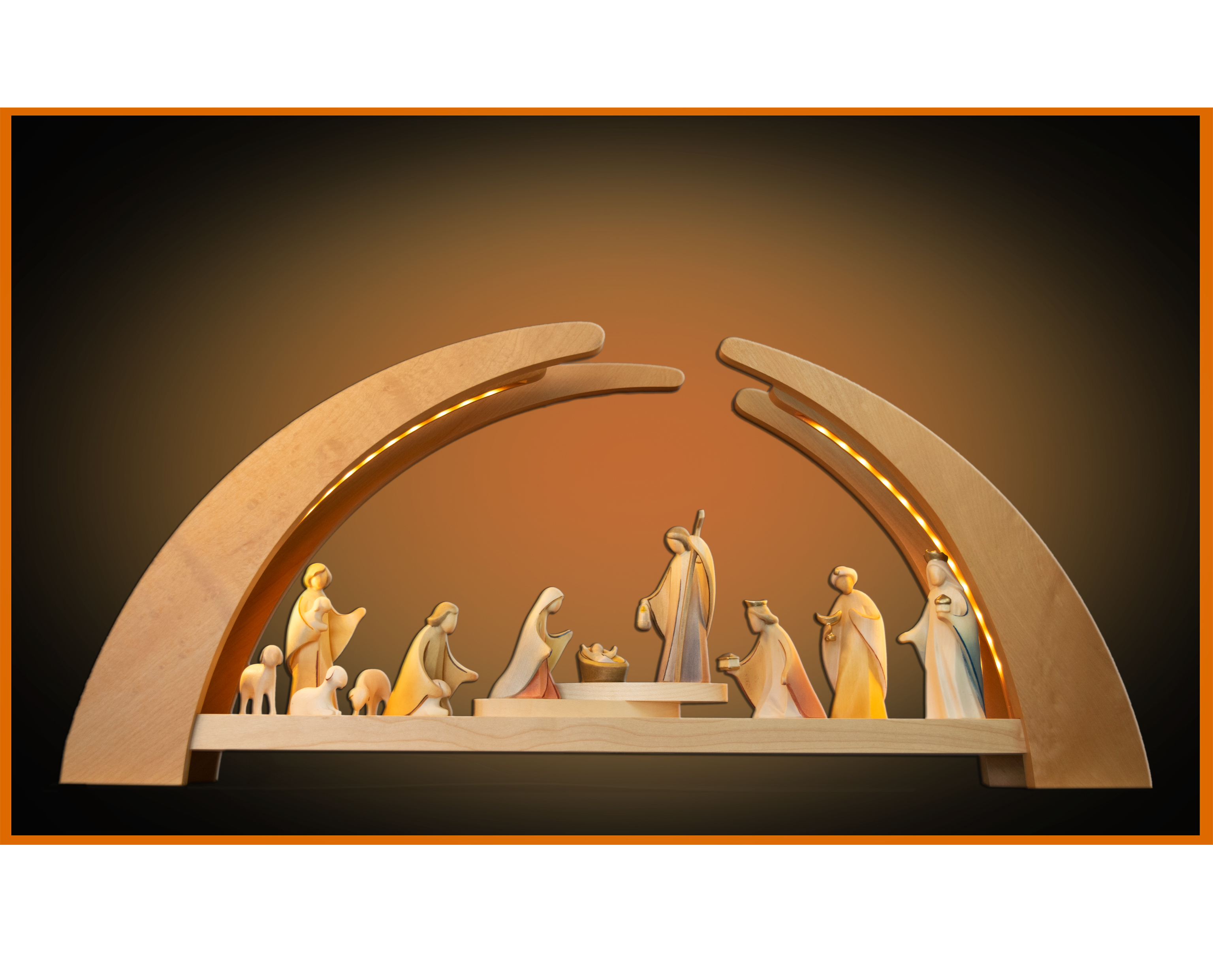 Bogen LED 3x mit Aram Krippenfiguren 12tlg.