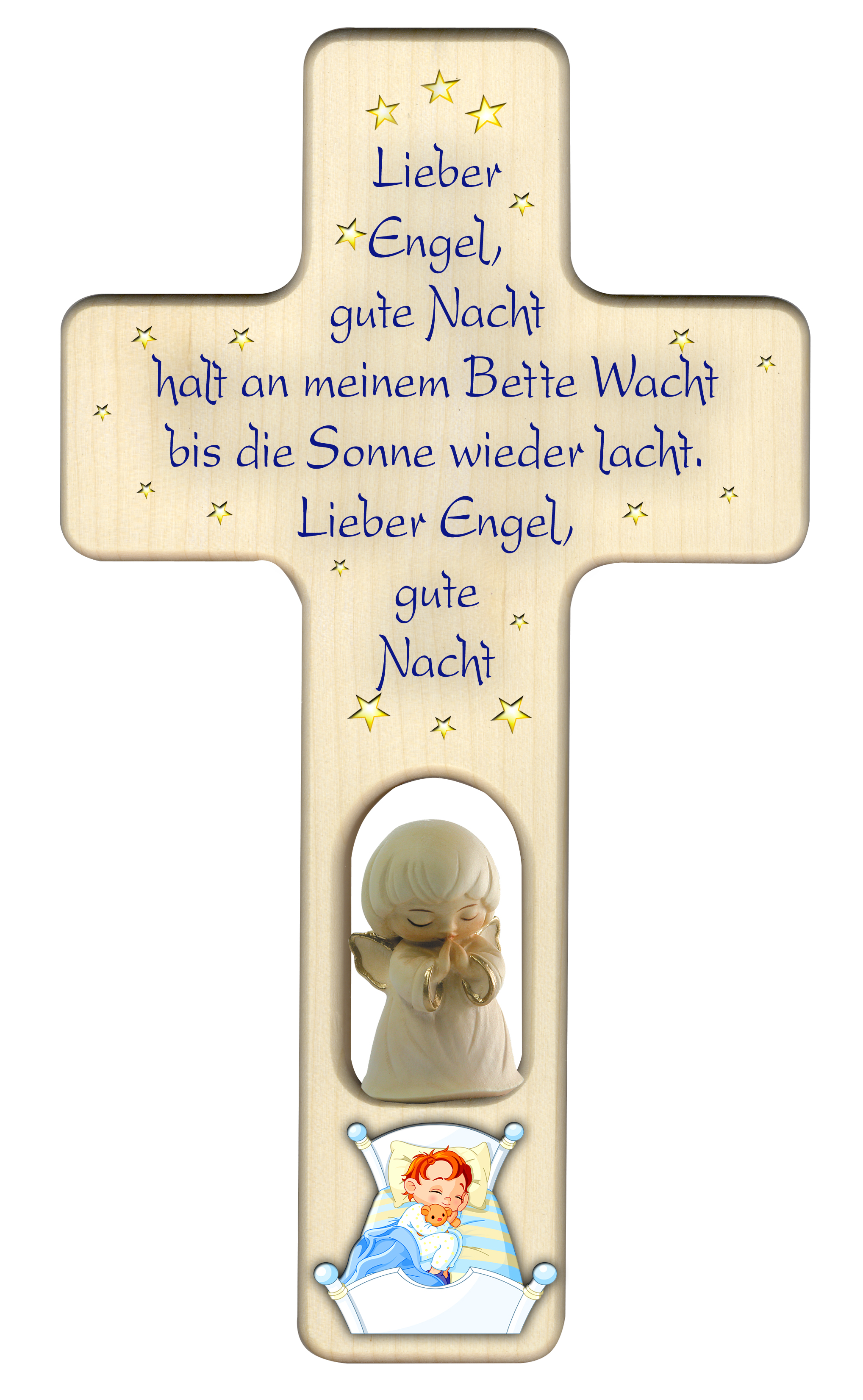 Kreuz mit Engel "Lieber Engel Gute Nacht"