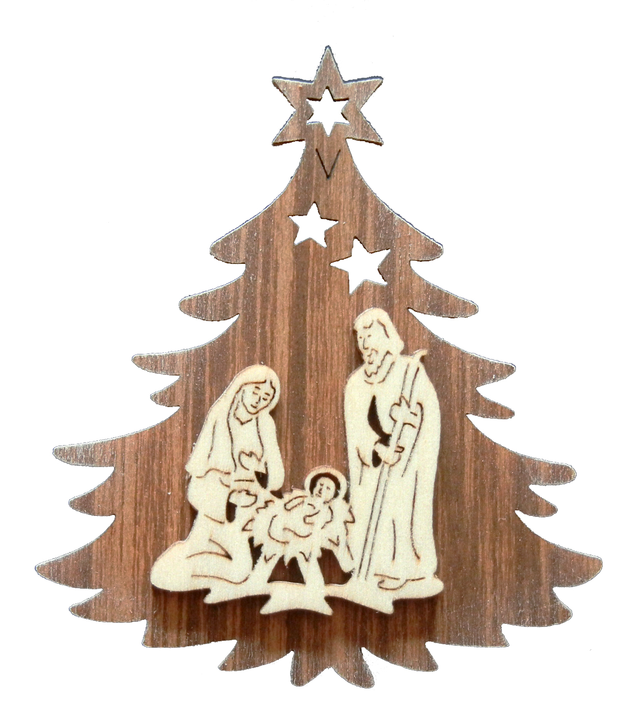 Hl.Familie auf Tanne Beidseitig
