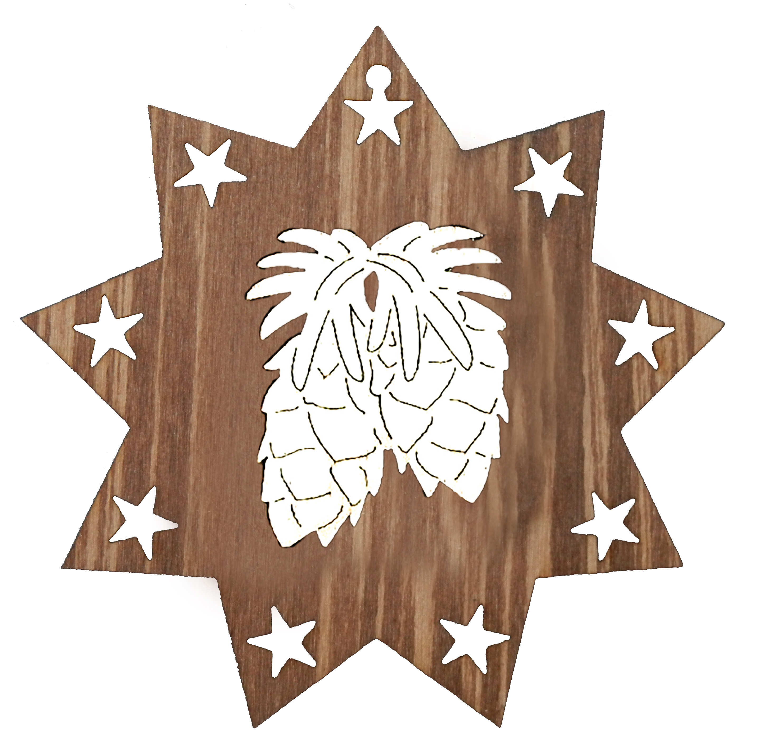 Tannenzapfen auf Stern Beidseitig