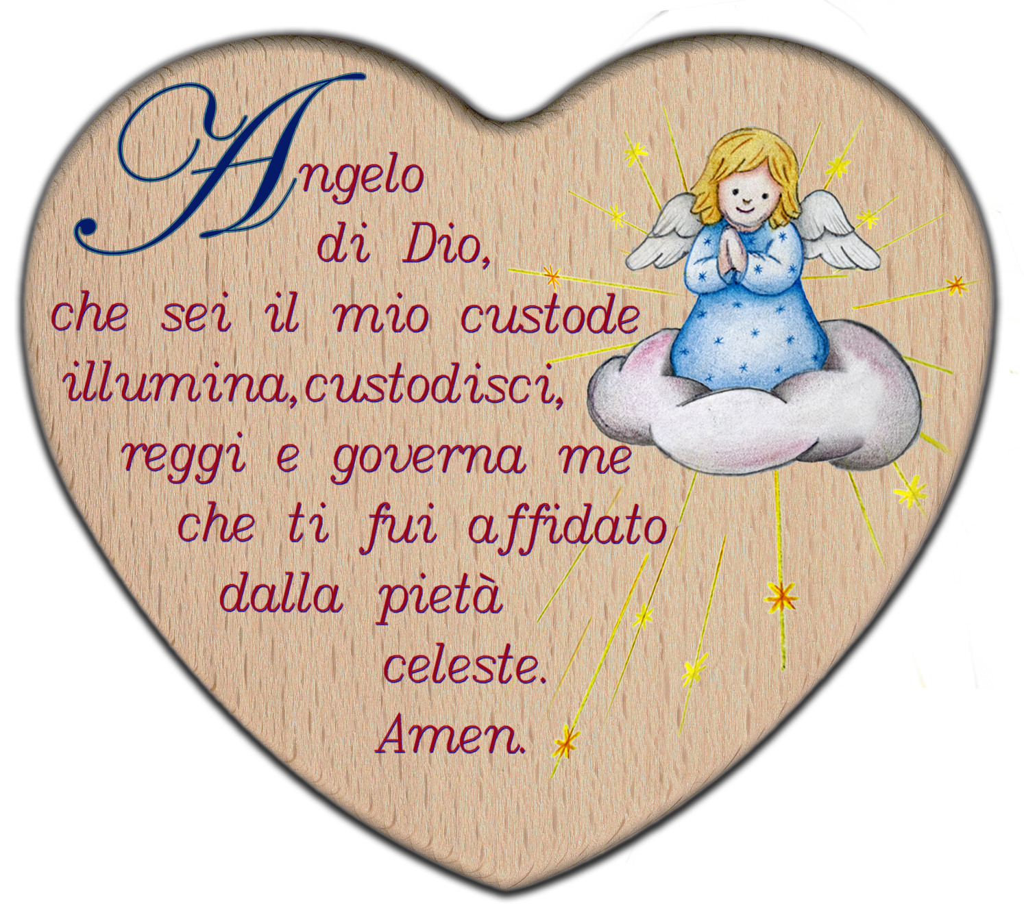 Cuore stampato Angelo di Dio