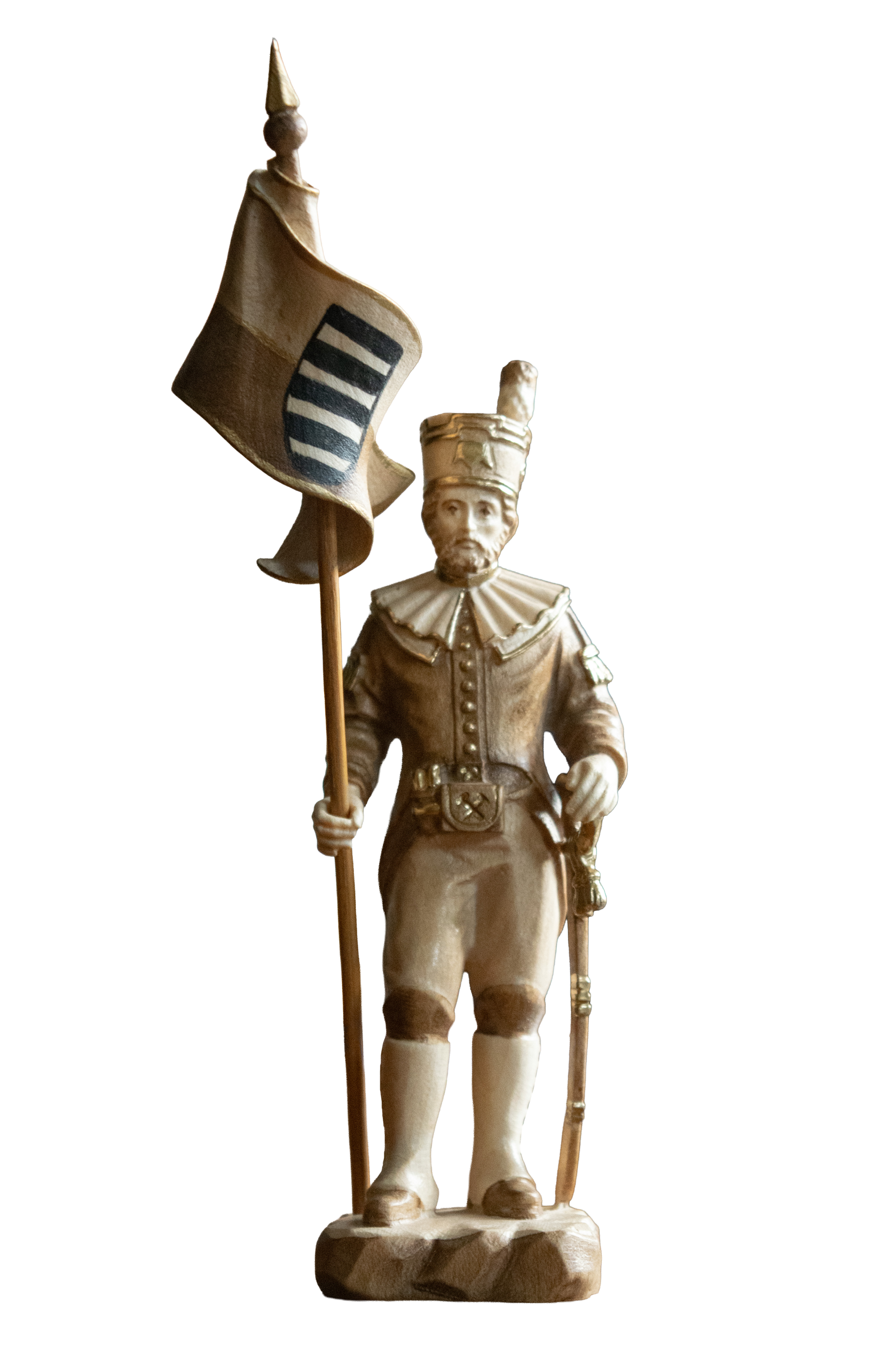 Schneeberger Obersteiger mit Sachsenfahne grün-weiß