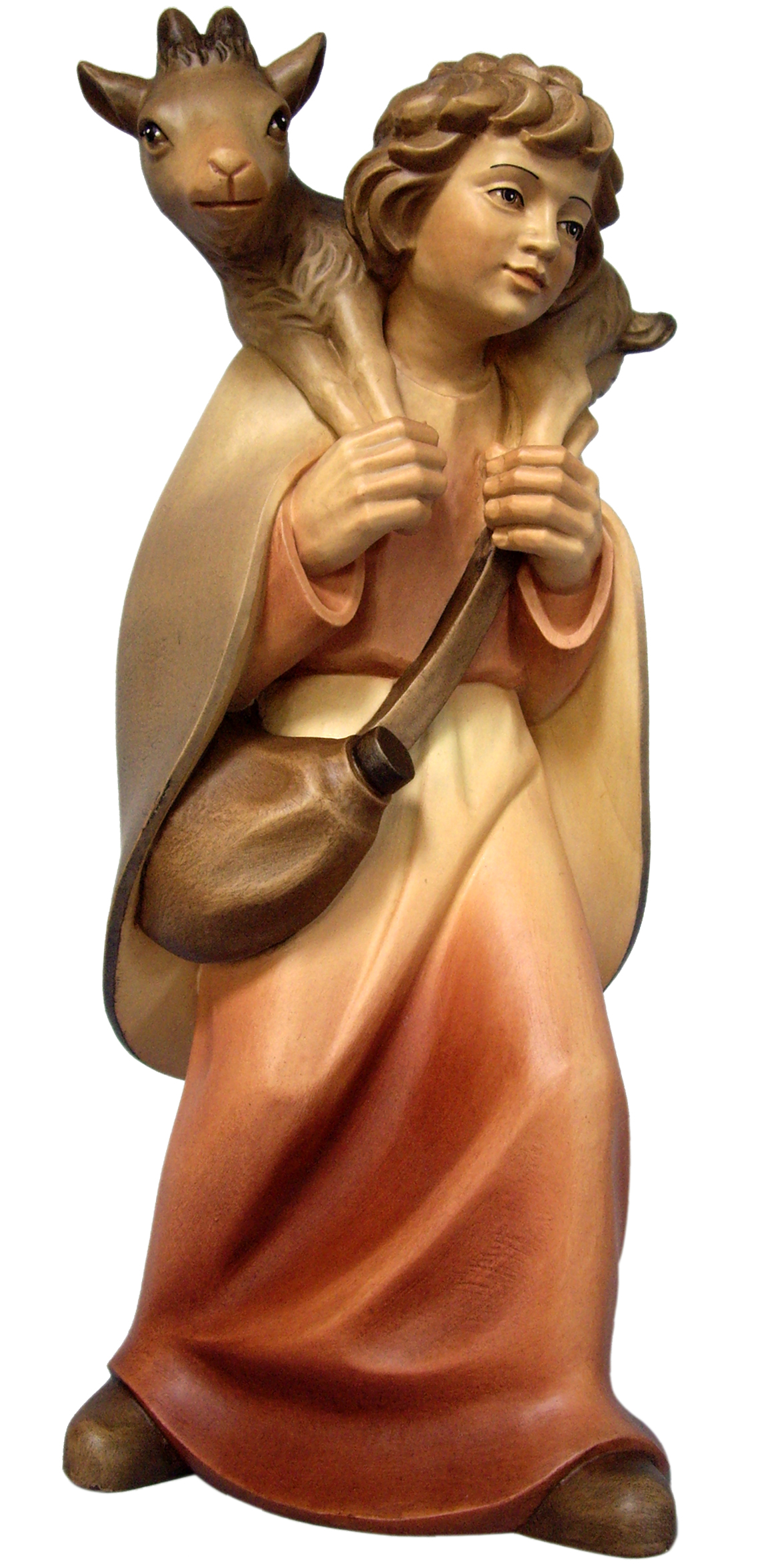 Hirt mit Ziegenkitz auf Schulter