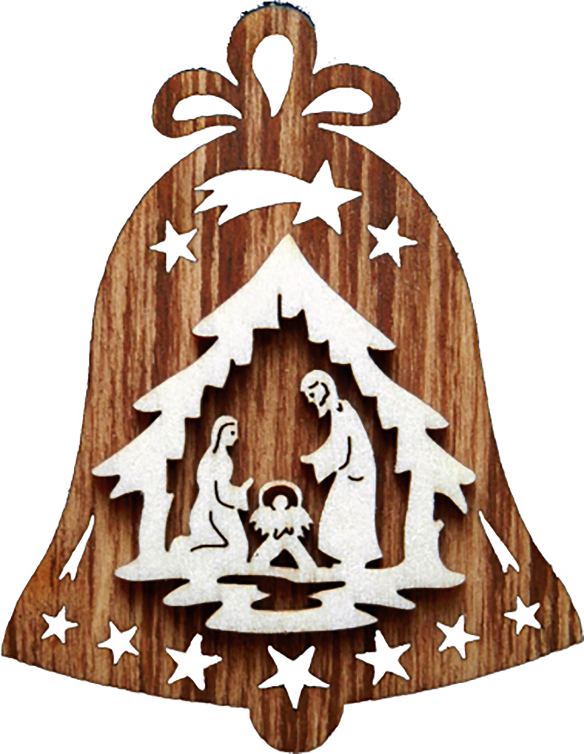 Nativity scene on both sides of fir