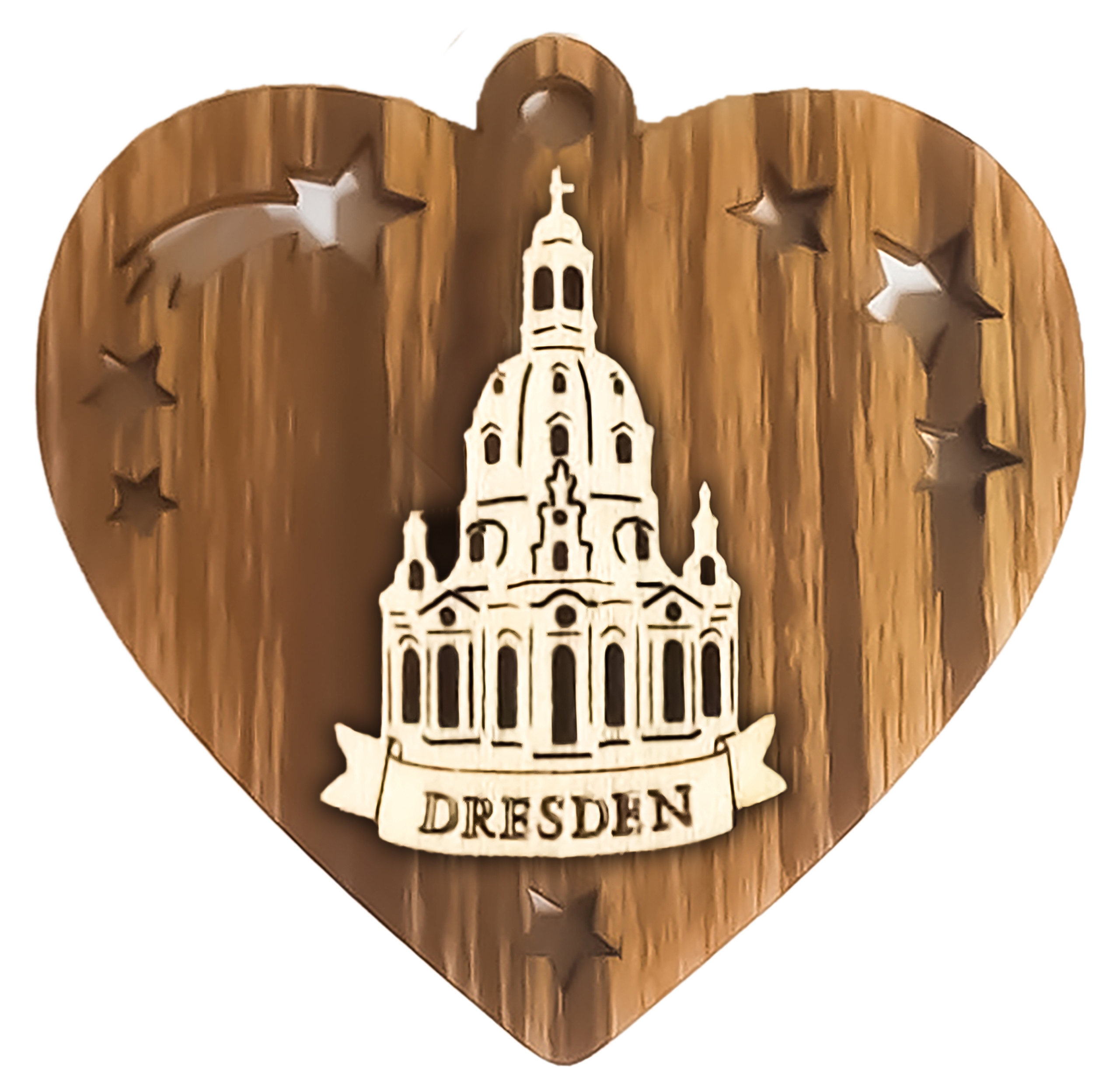 Frauenkirche Dresden auf Herz beidseitig