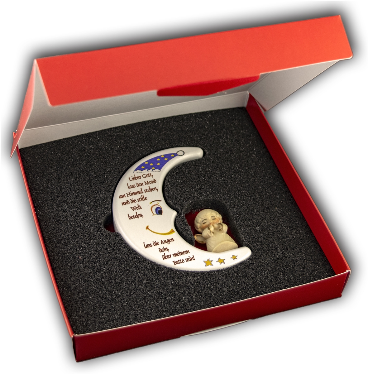 Mond "Lieber Gott" Weiß + Box
