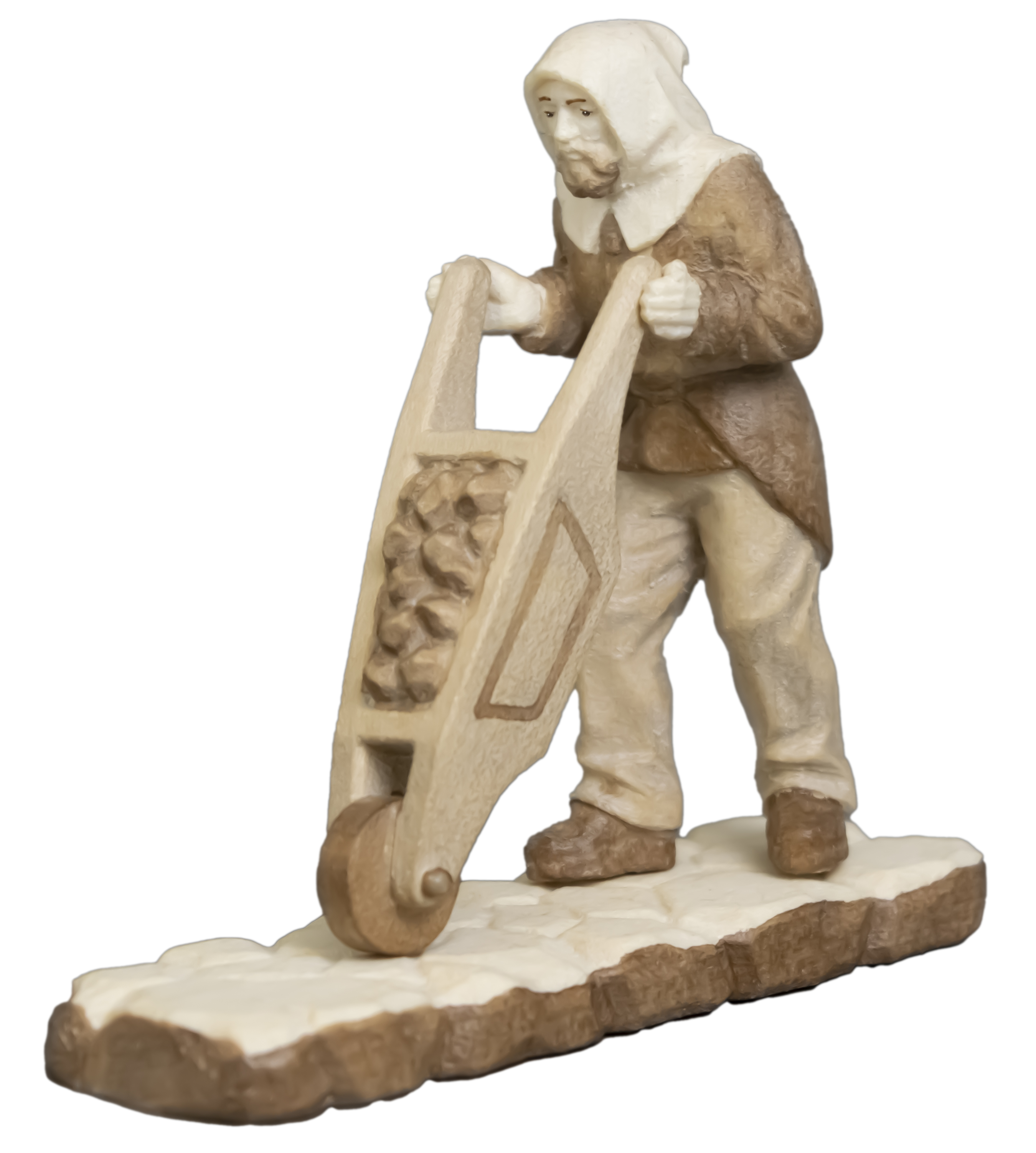 Berghäuer mit Schubkarre