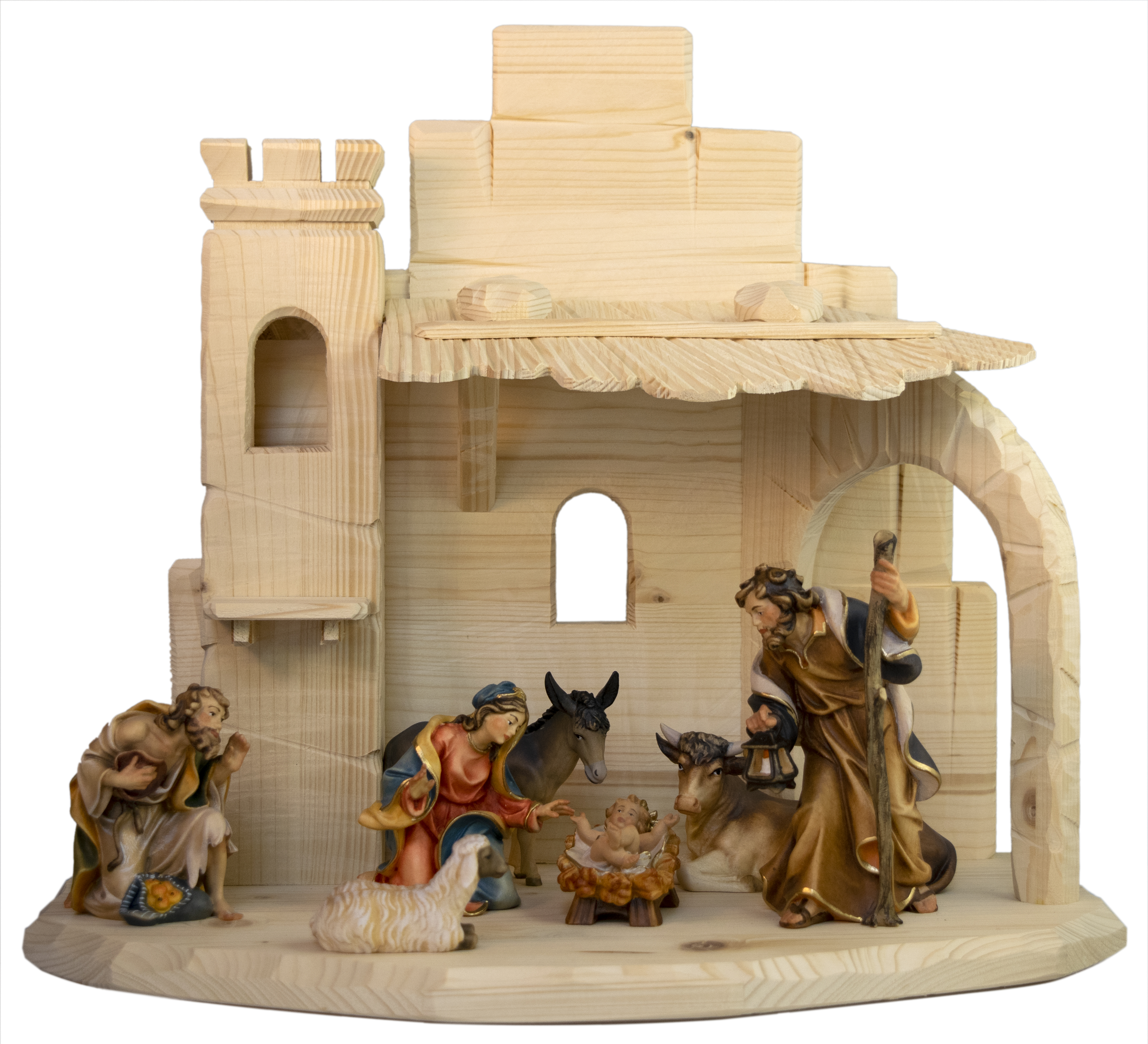 Familienstall modern + 7 Krippenfiguren Nazareth