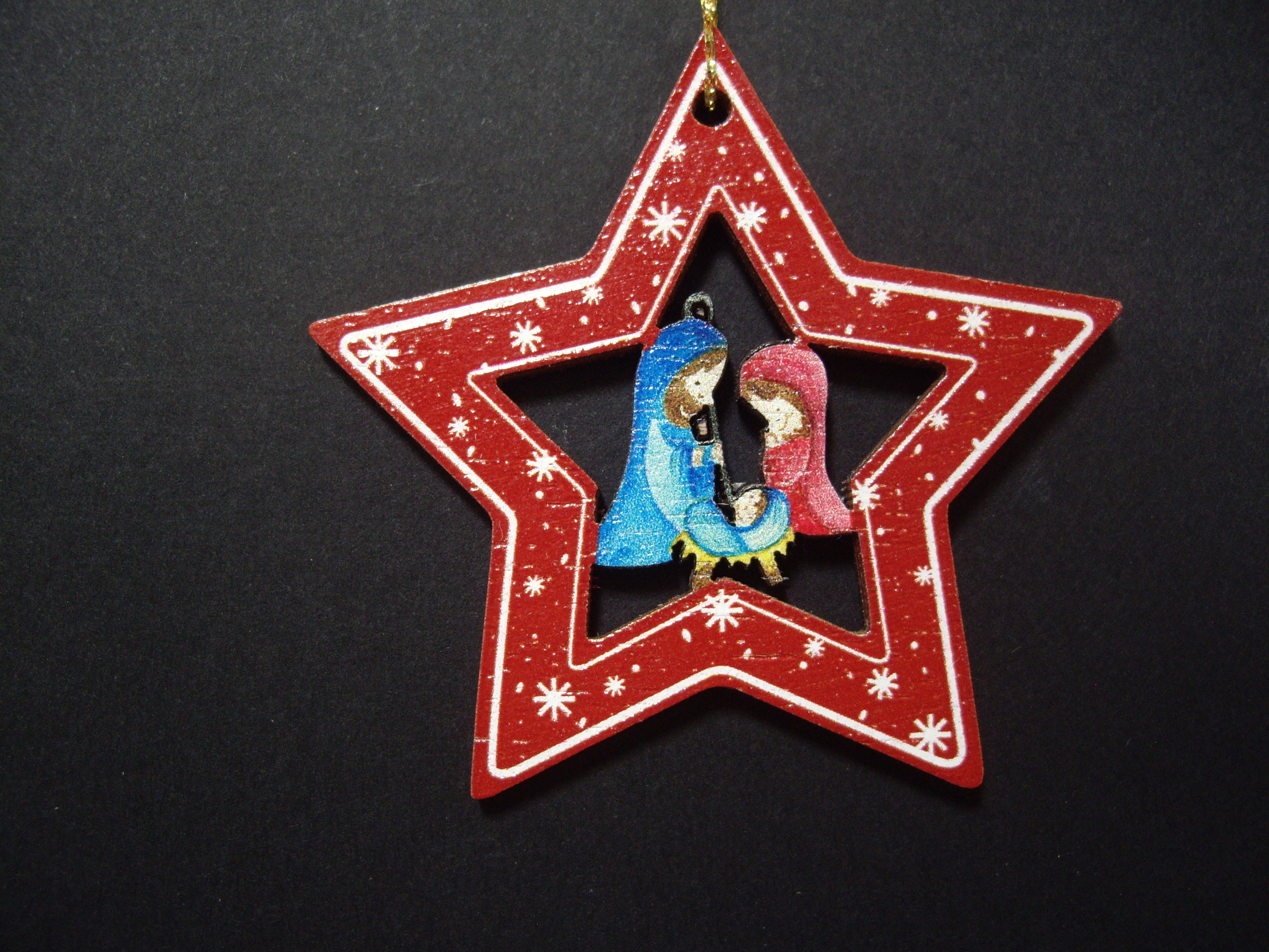 Stern Rot mit Hl.Familie