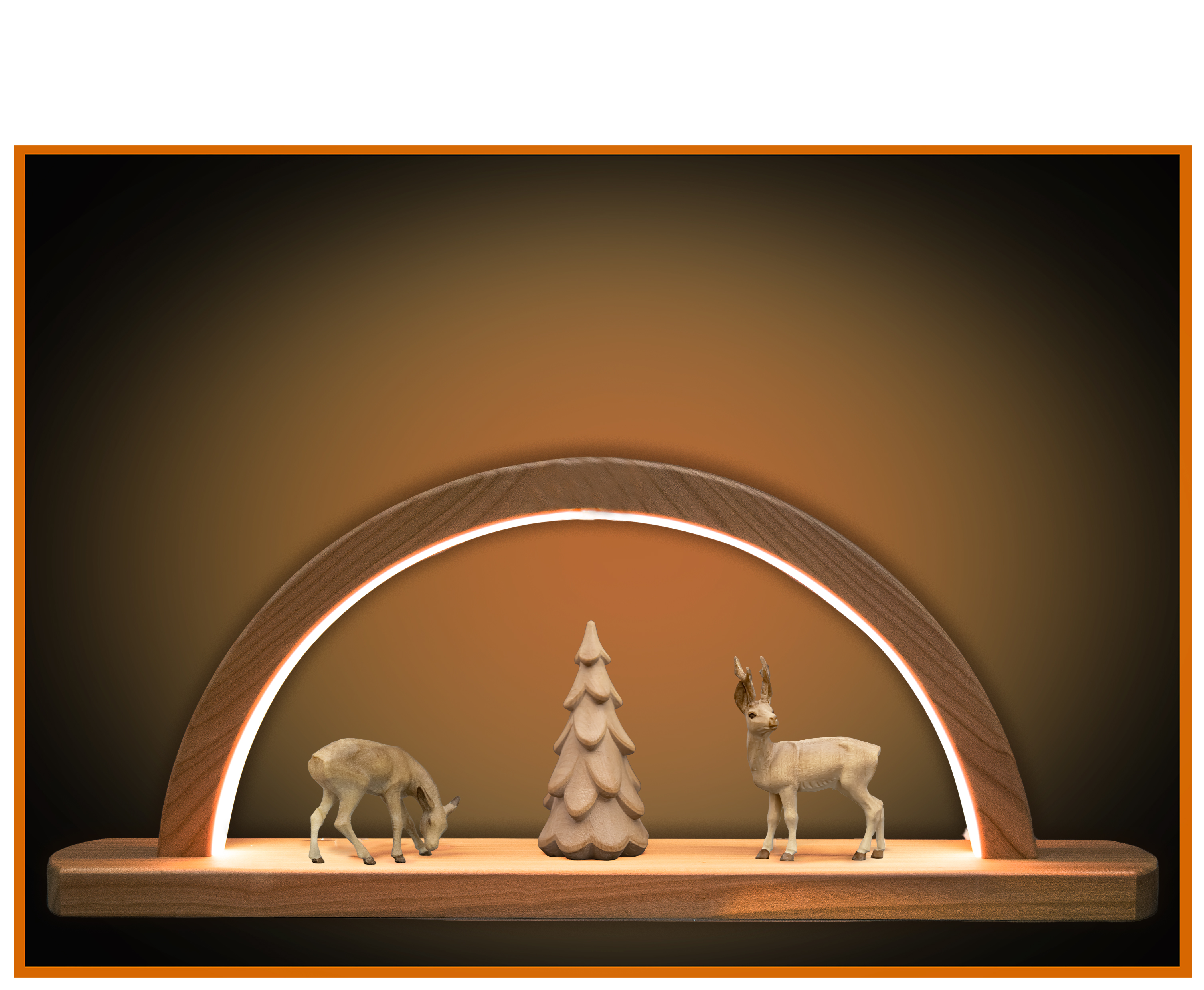 LED Lichterb. mit Reh und Rehbock und Baum