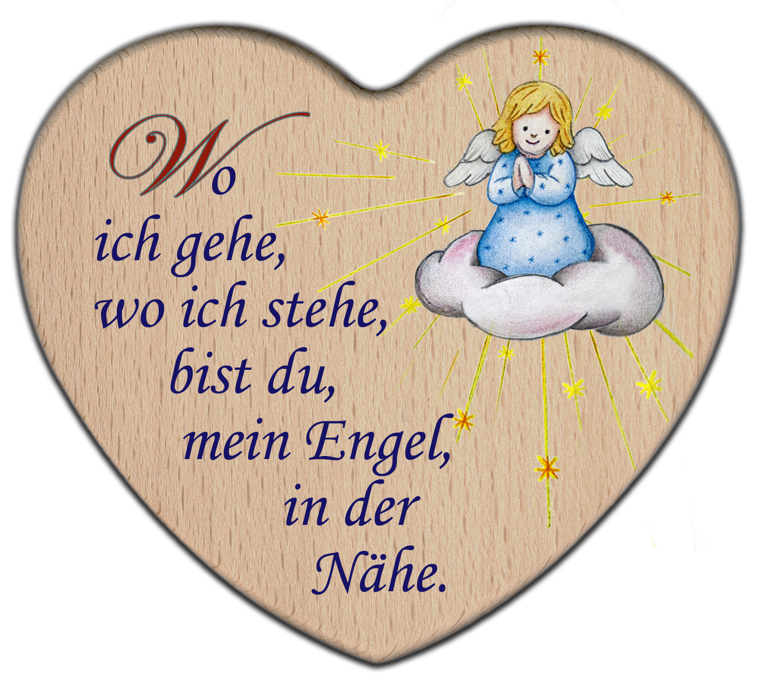 Herz bedruckt mit Enge_Wo ich gehe