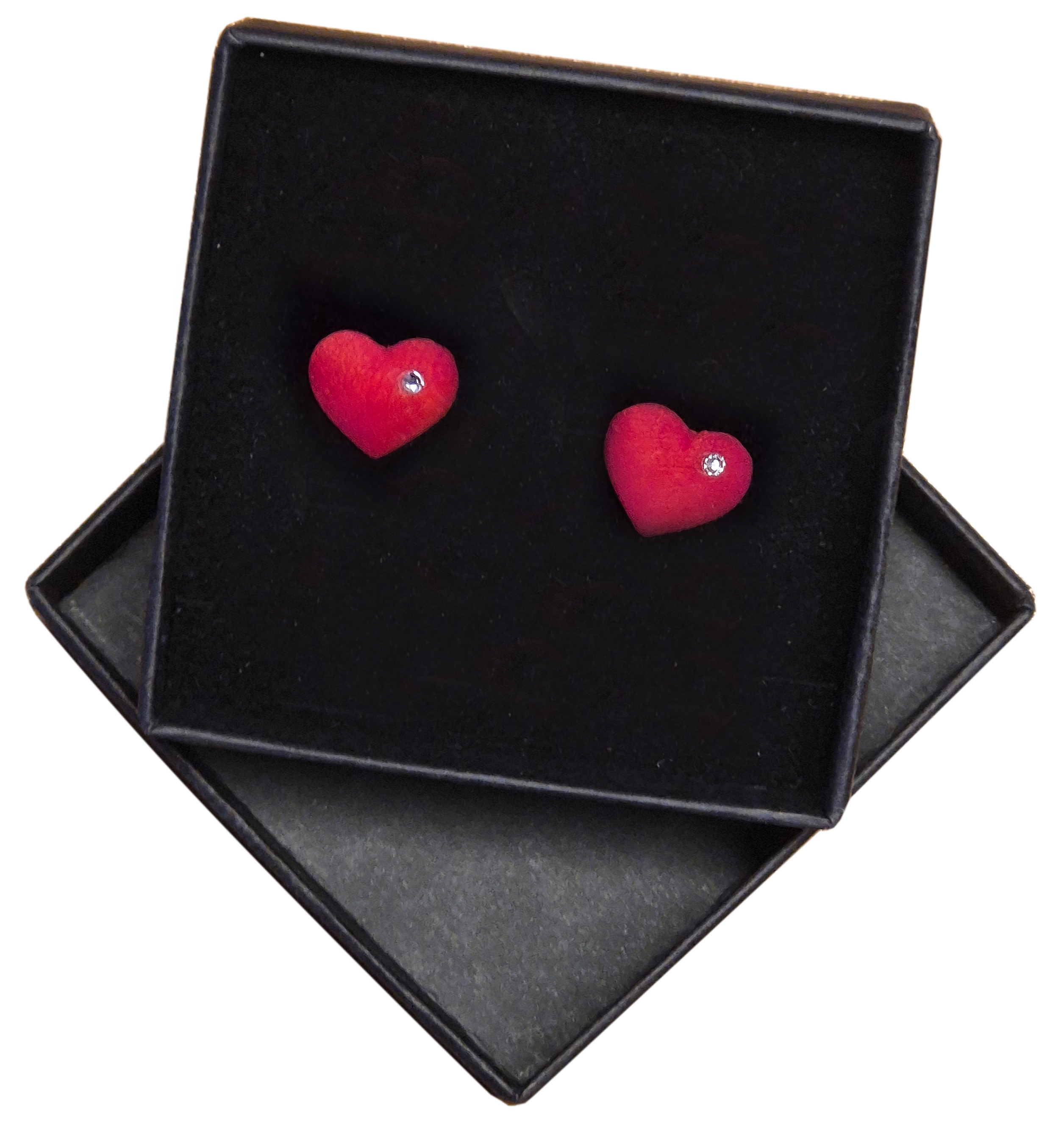 Heart earrings with box