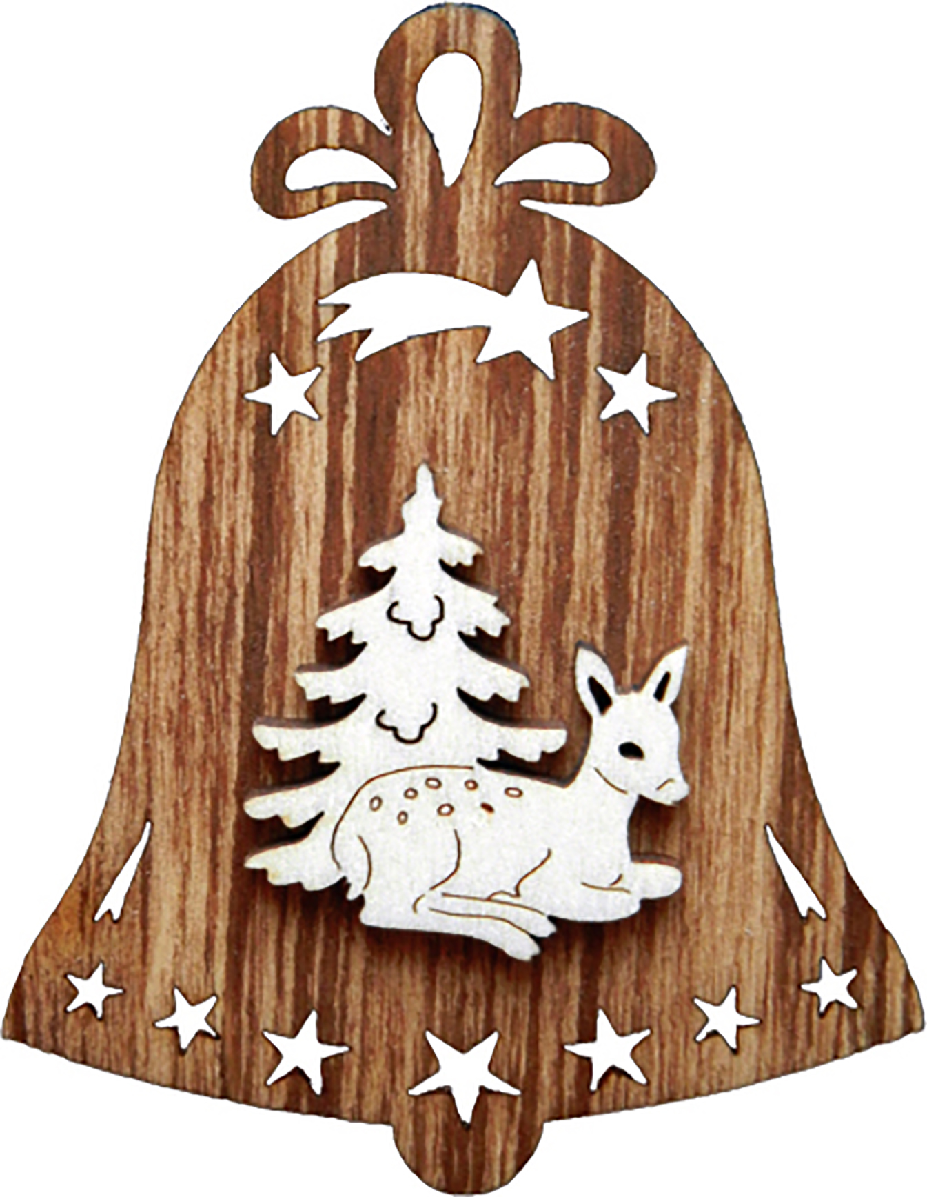 Deer on bell on both sides