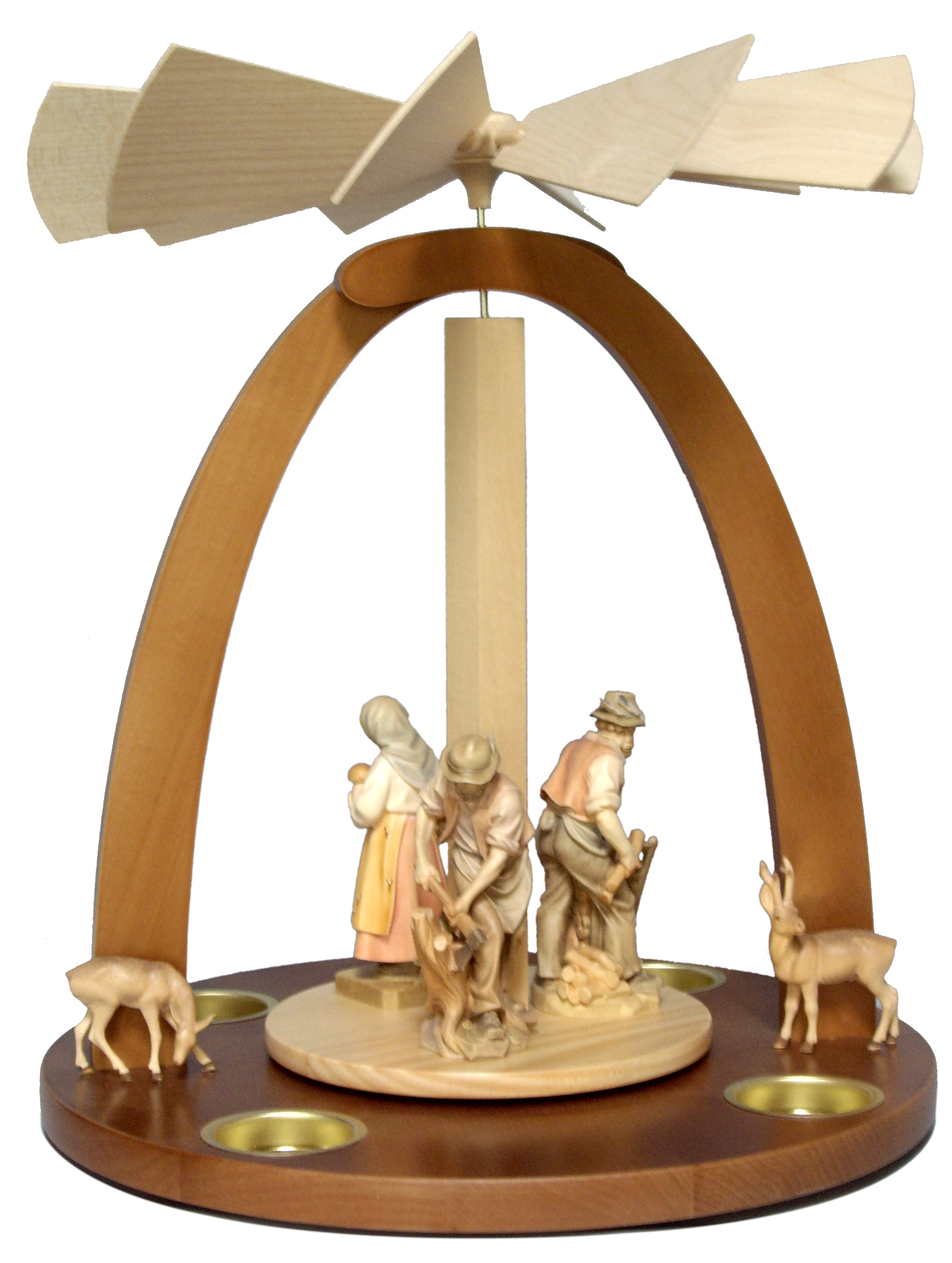 Pyramide + 3Waldfiguren +2 Rehen