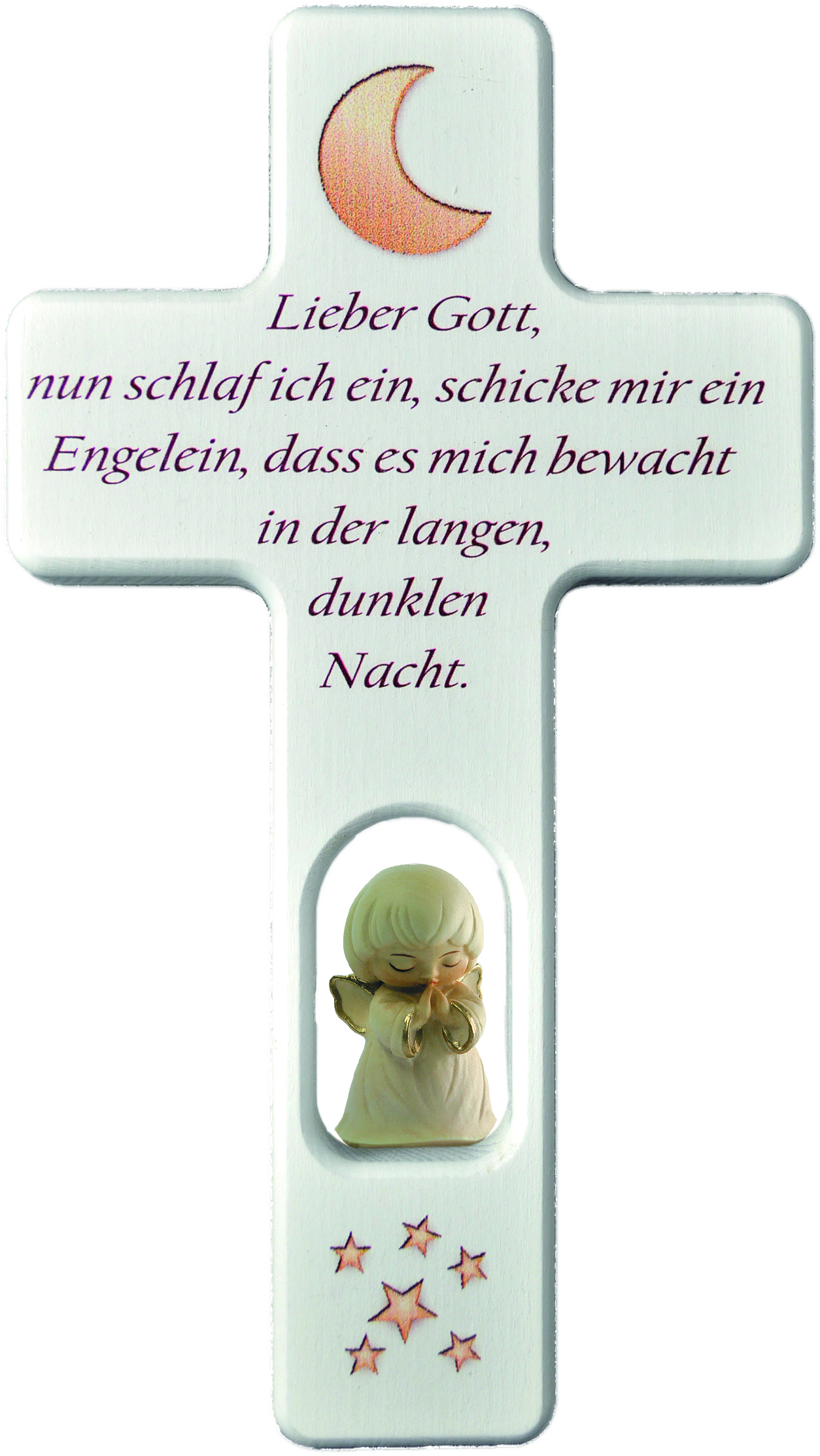 Kreuz weiß mit Engel Lieber Gott