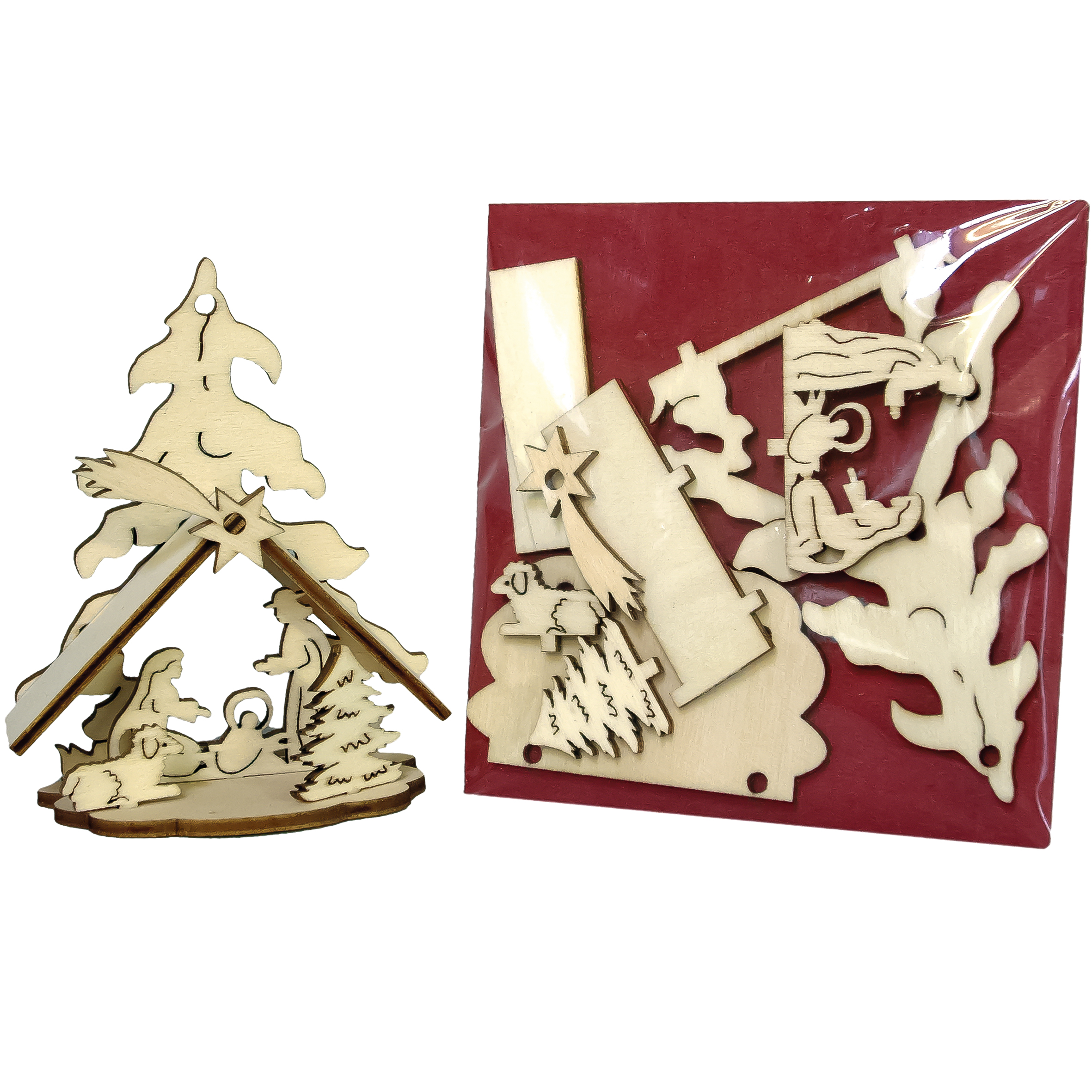 Hl. Familie in Stall Stecksatz VE 10st.