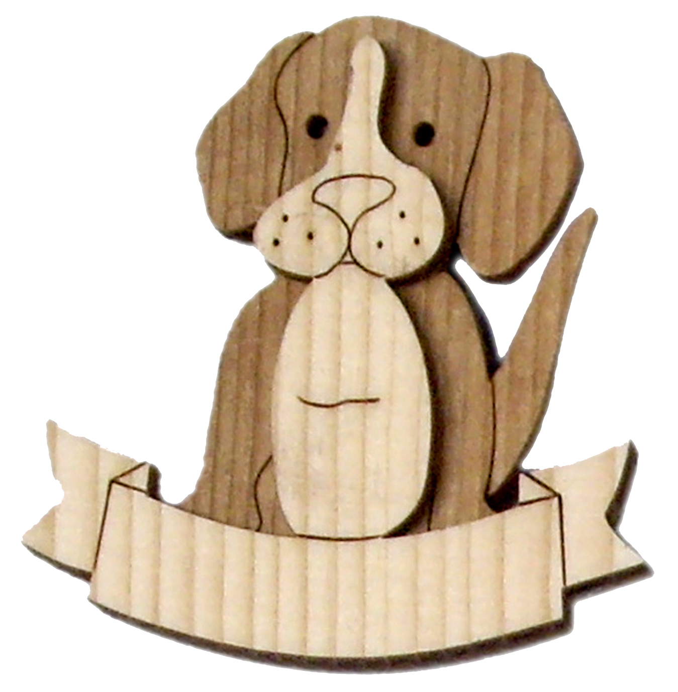 Magnet 3D bicolor aus Holz mit Hund