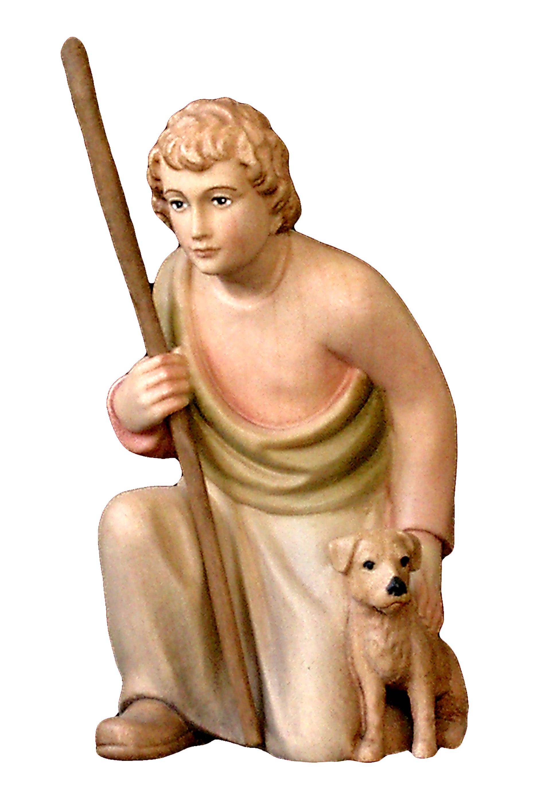 Hirt kniend mit Hund