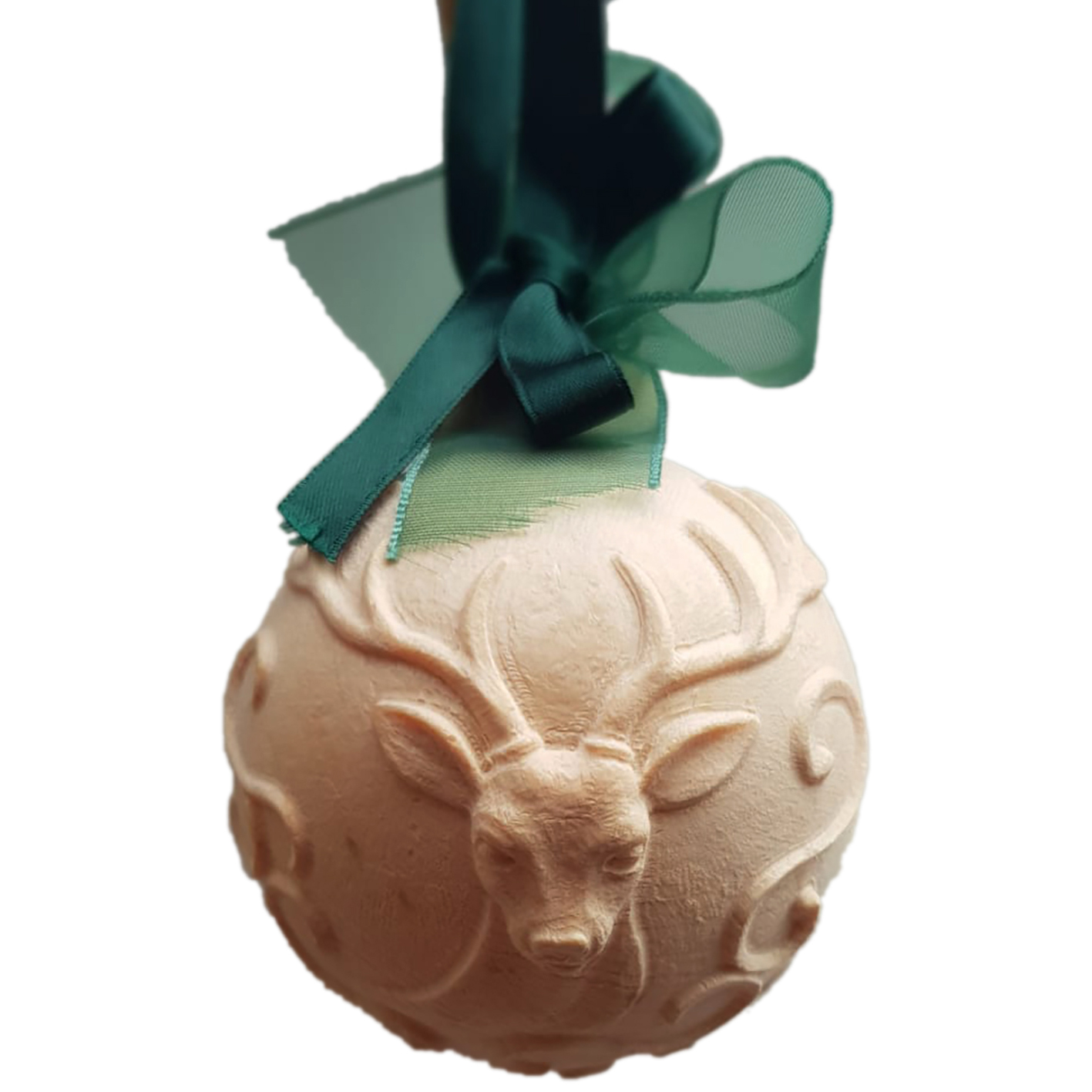 Zirm Kugel mit Hirschkopf