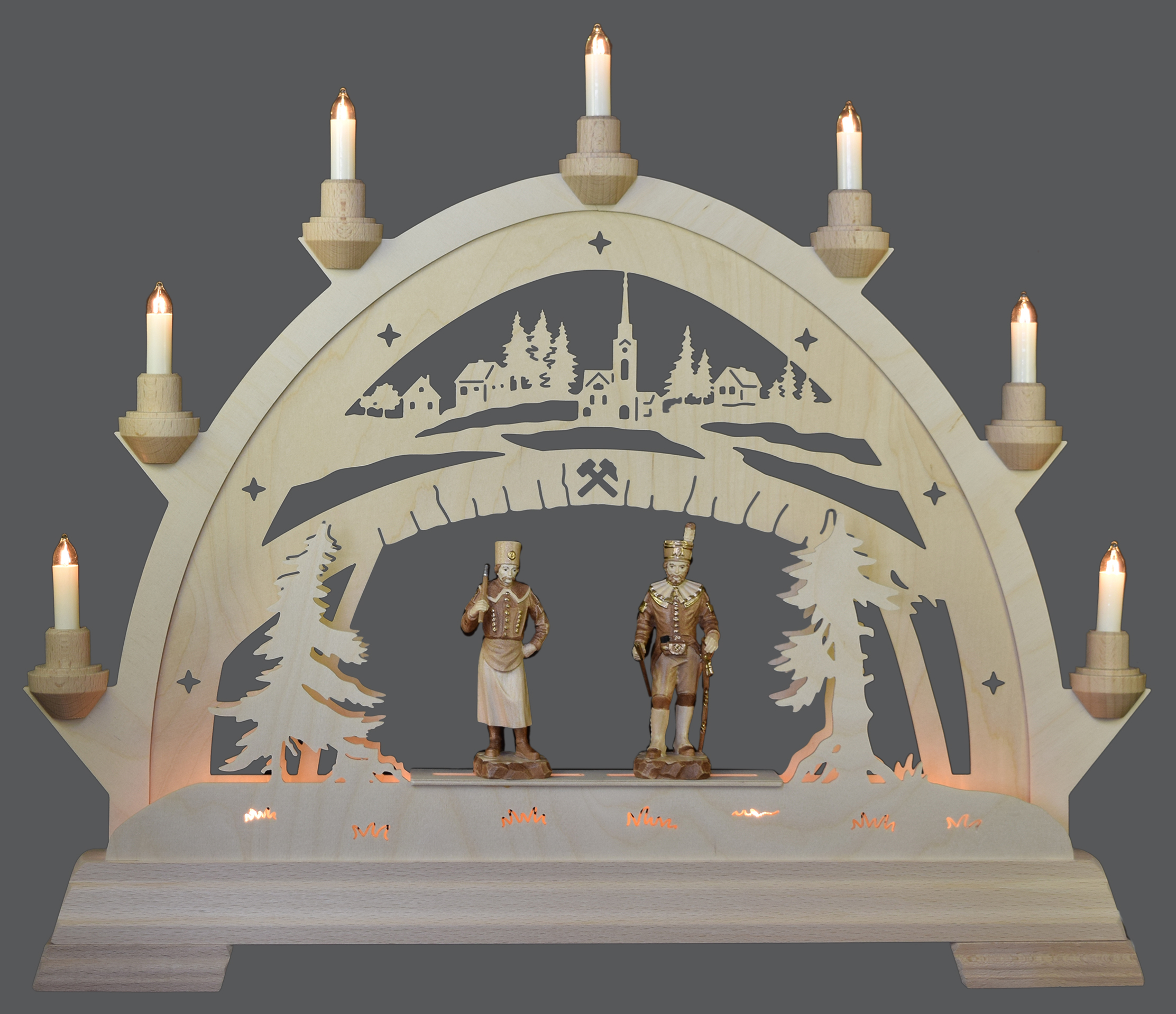 Rundbogen 42x49x7 mit 2Bergmänner 10cm