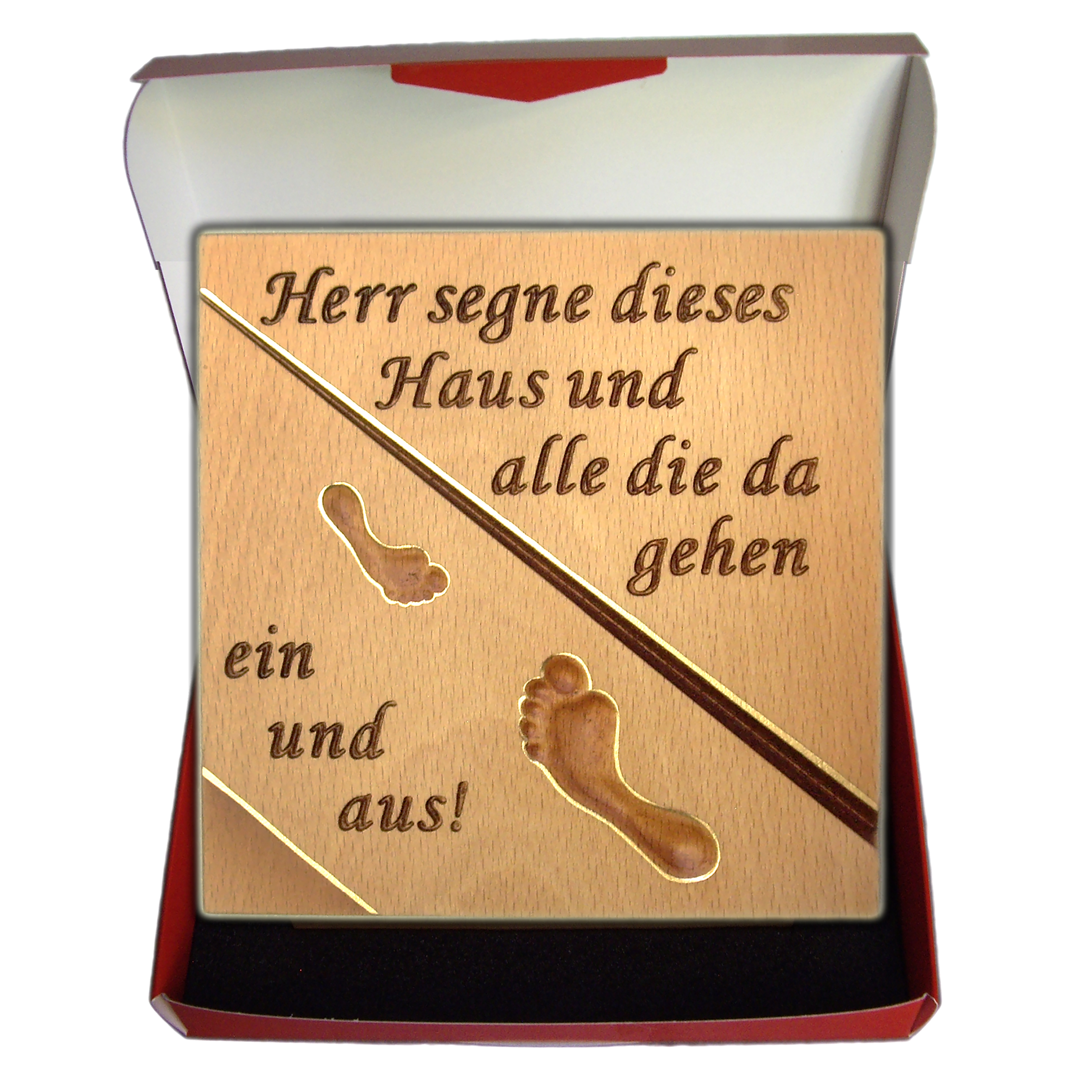 Geschnitztes Haussegen Füße